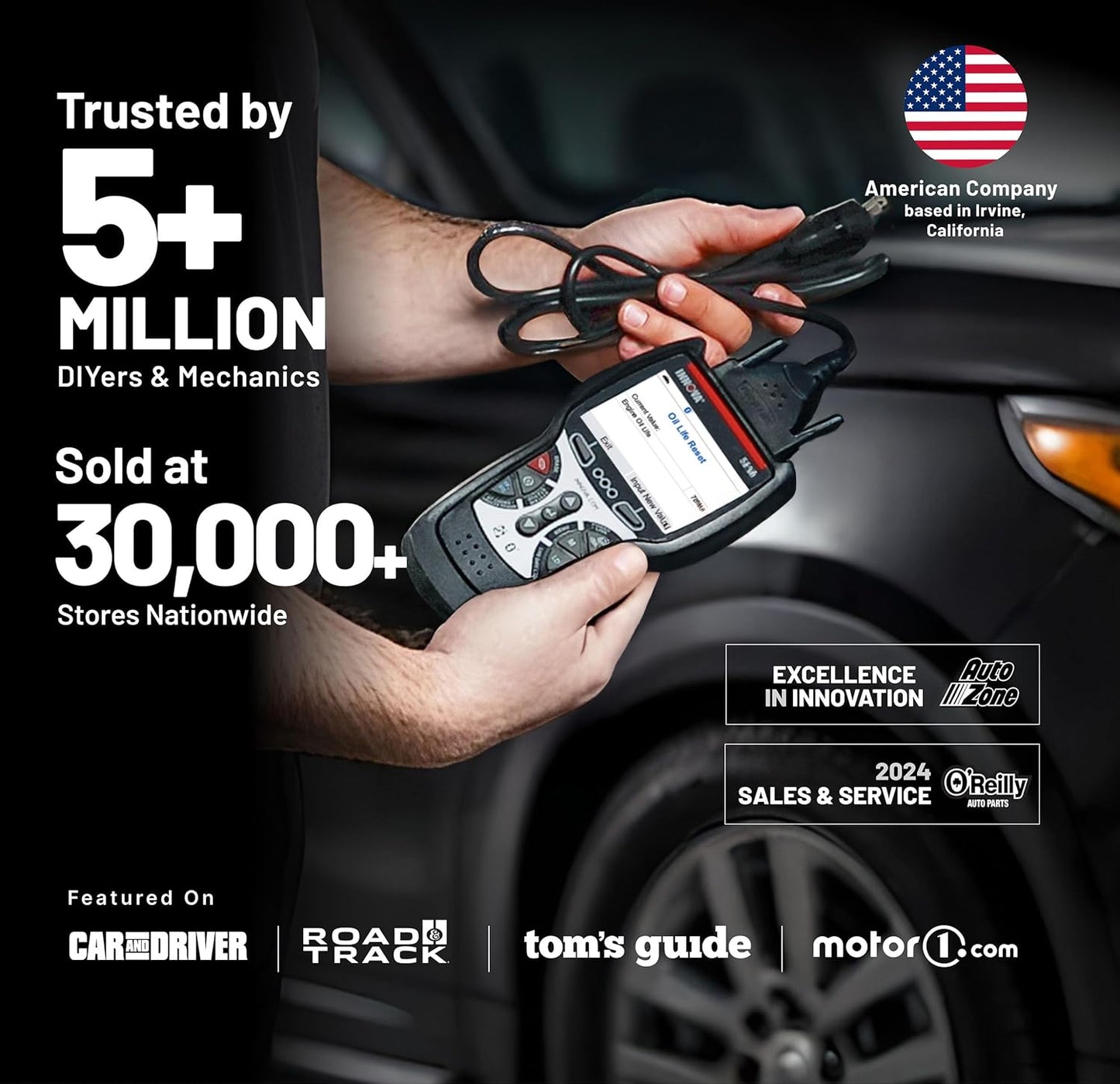 Innova 5610 OBD2 Bidirectional Scan Tool - Understand Your Vehicle, Pinpoint What's Wrong, and Complete Your Repairs with Less Headache, Updates Included, US-Based Technical Support