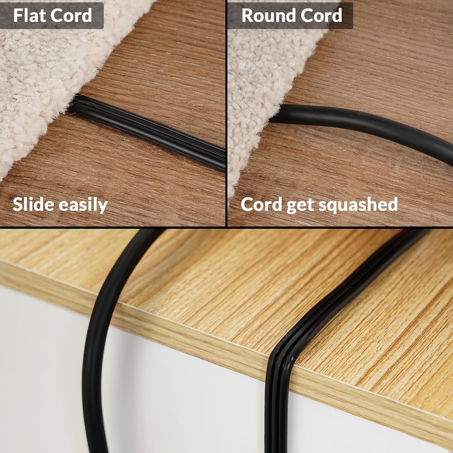 Elecan Flat Plug Extension Cord 15 Ft with Slim Space-Saving Plug Design, Thin Flat Cable Low Profile Power Cord 3 Prong Grounded Wire, 16 Gauge 13 A/125 V-Black-ETL Certified