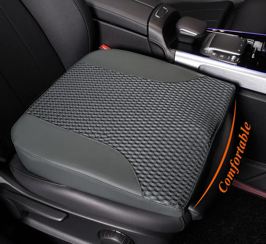 kingphenix Premium Car Seat Cushion, Memory Foam Driver Seat Cushion to Improve Driving View- Coccyx & Lower Back Pain Relief- Seat Cushion for Car, Truck, Office Chair (Dark Gray Mesh Cloth)