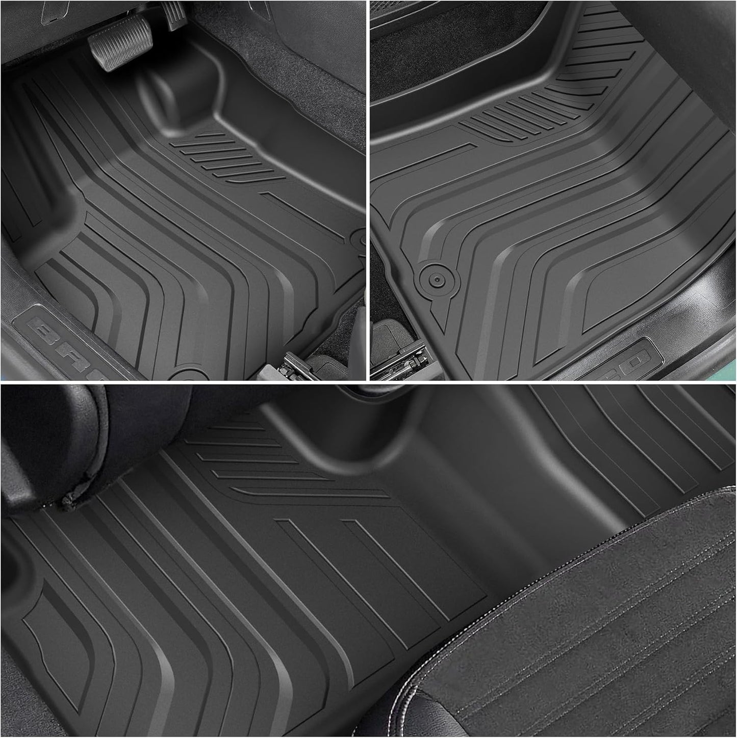Car Floor Mats for Ford Bronco Sport 2021 2022 2023 2024 2025 Accessories,TPE All Weather Protection Floor Mats,Custom Fit 1st&2nd Row Car Floor Liners Set(Not for Bronco & Rubberized Floor)