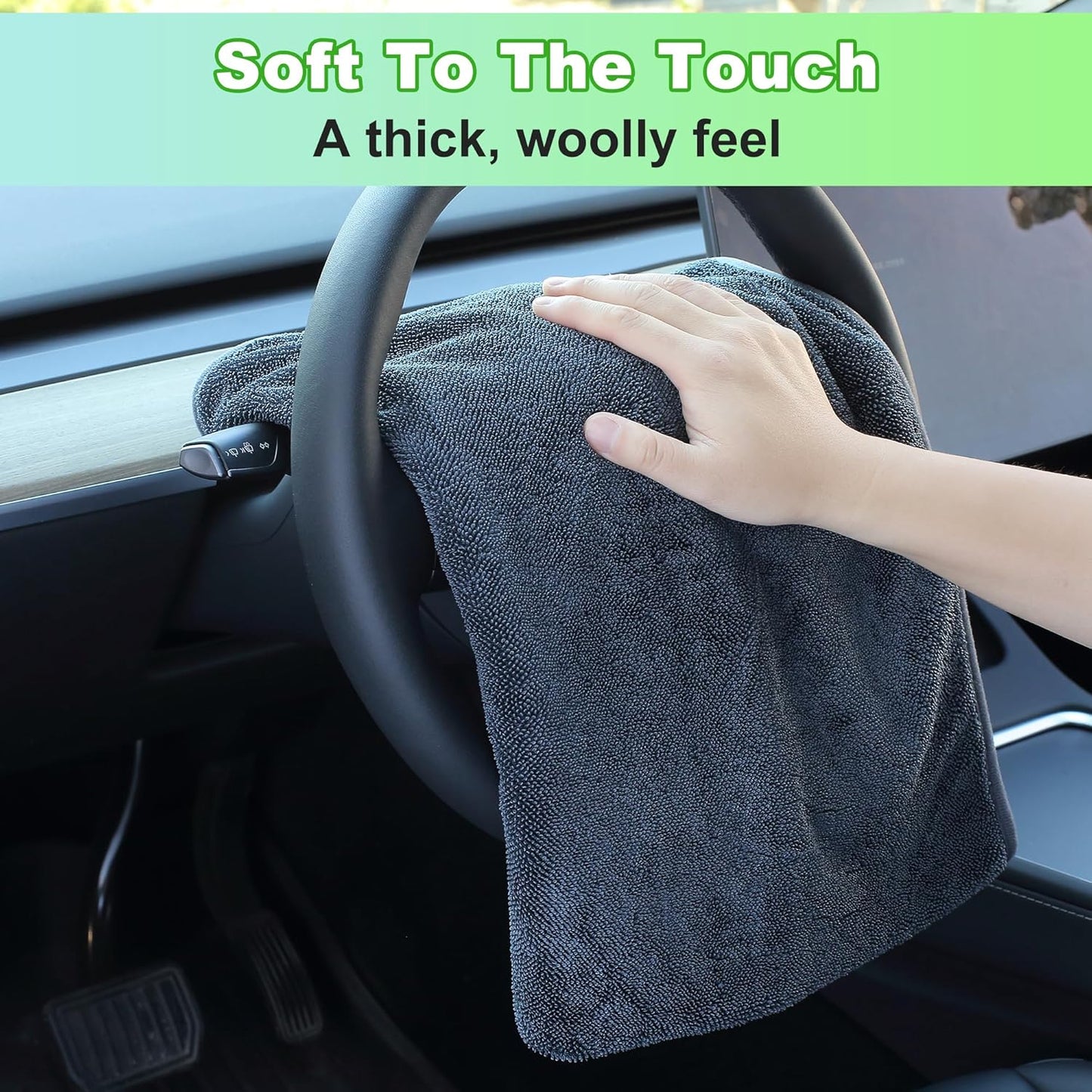 JOYMOOP Car Dry Towel, Quick Drying, Medium Size, Microfiber Cleaning Cloth, Dark Grey, 35.4 x 23.6 Inches, 2 Pack for Boates, RVs, SUVs, Trucks, Cars