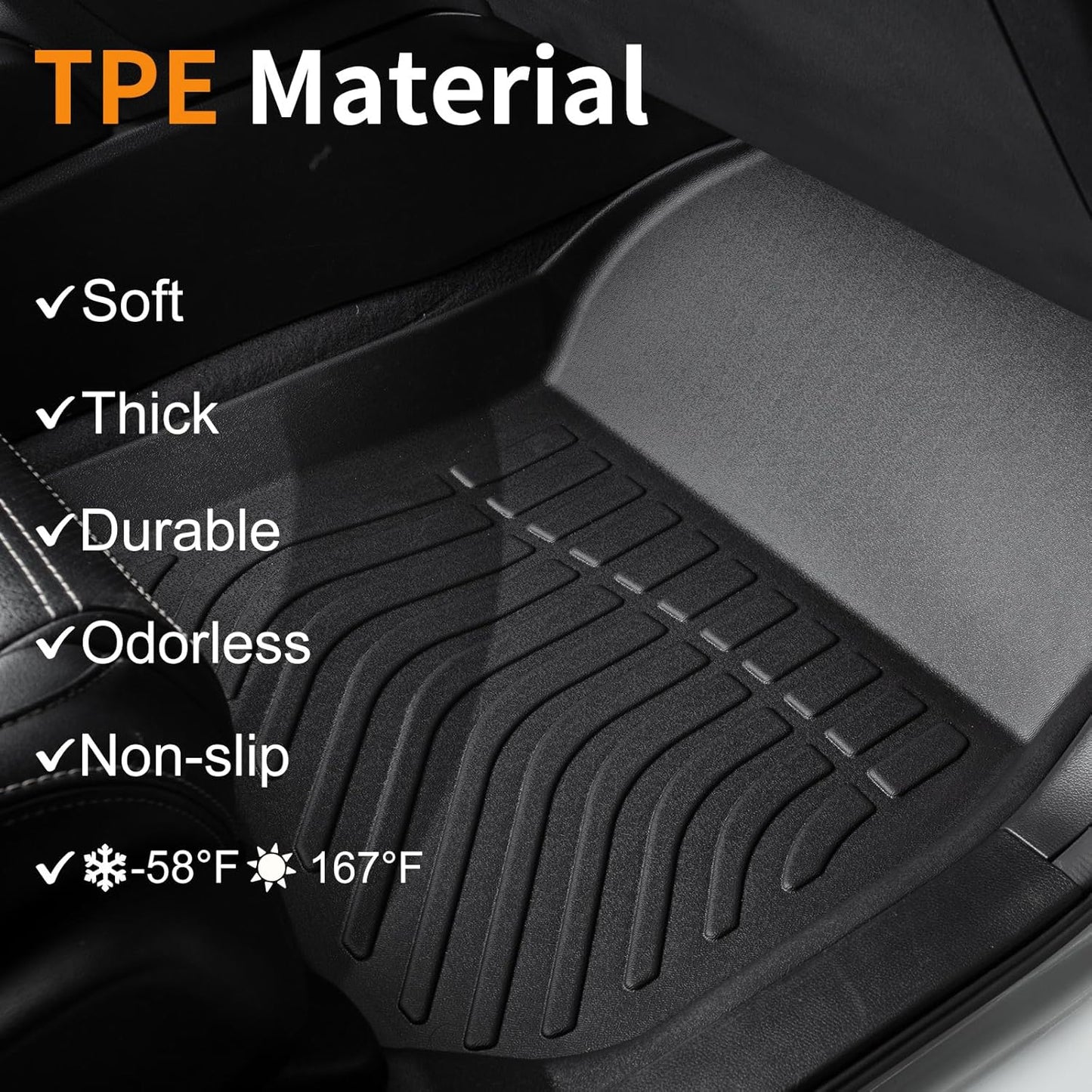 Binmotor-Floor Mats & Cargo Liner for Kia Stinger AWD 2018-2024, All Weather Car Mats TPE Rubber Liners for Kia Stinger AWD Accessories Mats Trunk Mat-Black