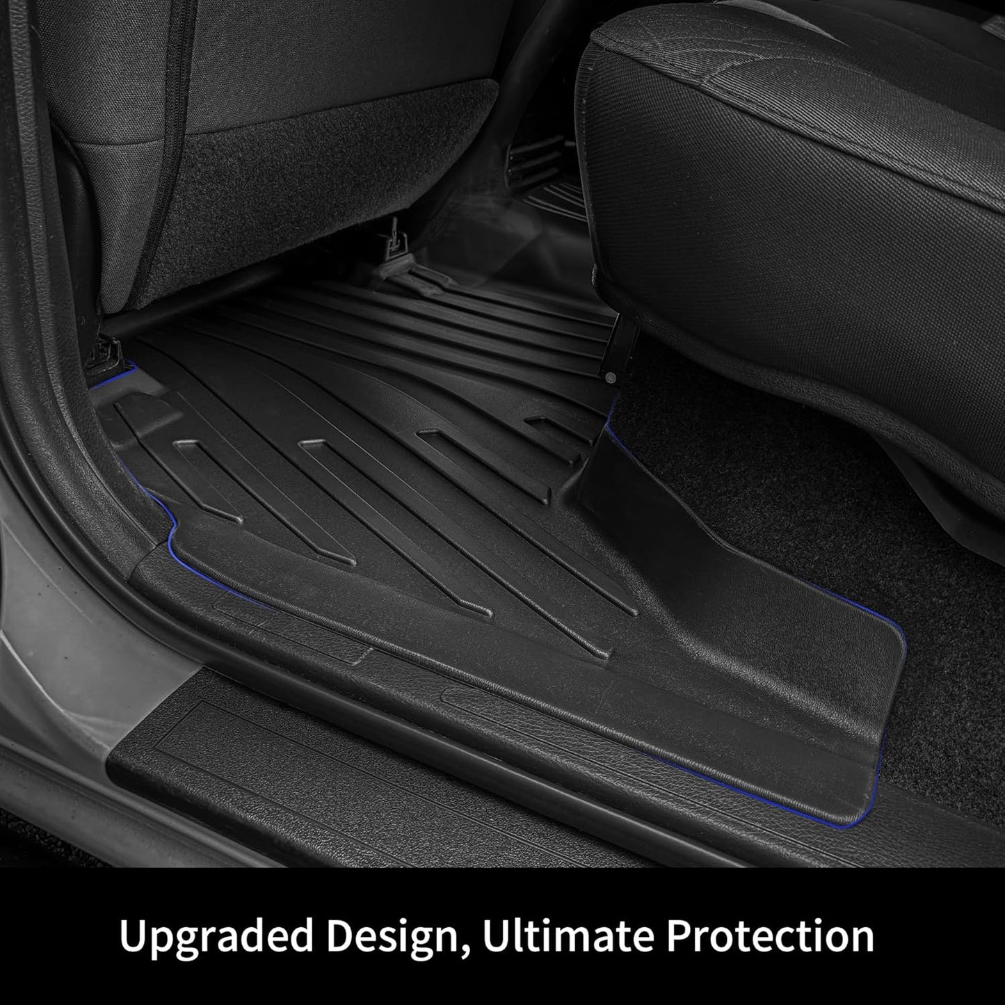 OEDRO Floor Mats Fit for Toyota Tacoma 2024 2025 Double Cab Auto Trans (NOT for Hybrid), Custom TPE All Weather Floor Liners for Tacoma TRD/SR/SR5/limited Car Front&Rear 2 Row Mats
