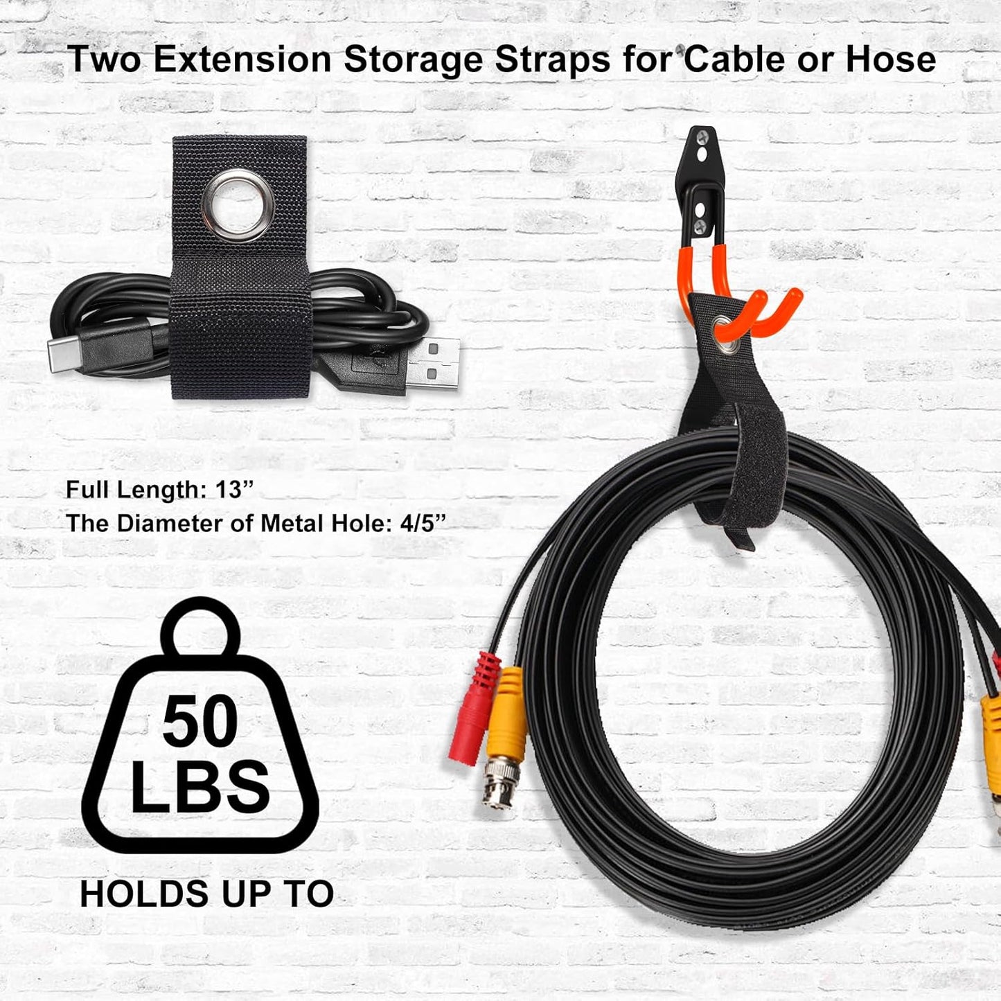 Garage Hook Heavy Duty Wall Storage Hangers, 32 Pack Garage Storage Hooks Steel Tool Orange for Ladders, Ropes, Garden Tools