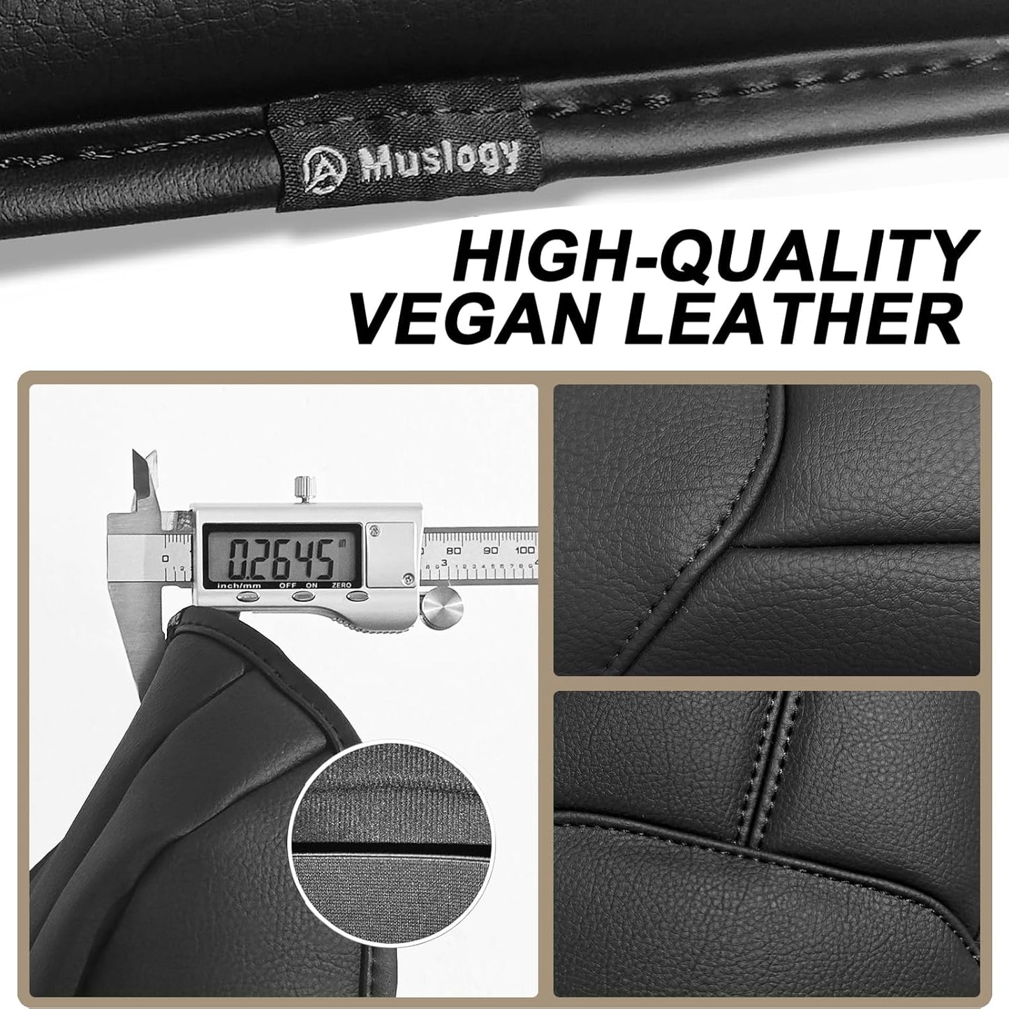 Muslogy Center Console Armrest Cover Compatible with Jeep Wrangler JK JKU 2011-2017 Comfort Armrest Pad Arm Rest Cushion Vegan Leather Protector Black Regular Thick