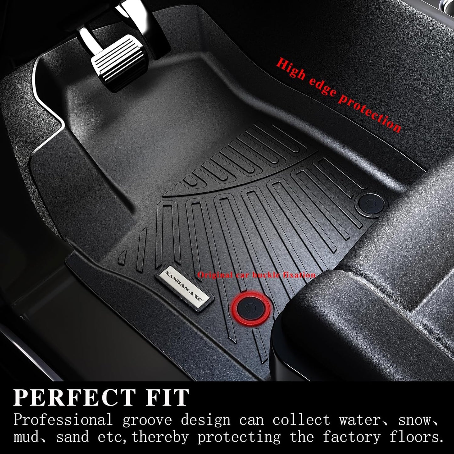 Floor Mats & Cargo Liner for 2024 2025 Mazda CX-90 CX90 PHEV 6&7 Seats（Not Suitable for 8 Seats） TPE All Weather Protection 3 Rows Car Floor Liners & Trunk mat for CX 90