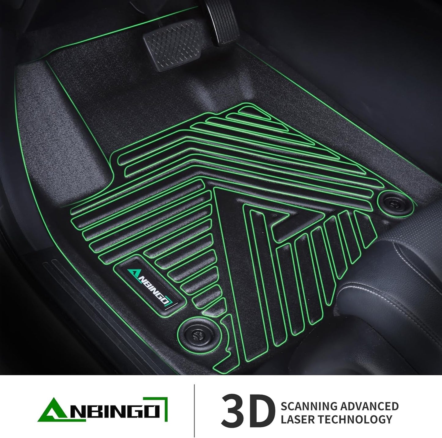 ANBINGO® Floor Mats for Chevrolet Chevy Trailblazer FWD 2026 2025 2024 2023 2022 2021 & Cargo Liner for Trailblazer FWD (Cargo Tray in Upper Deck Position) Set - Black