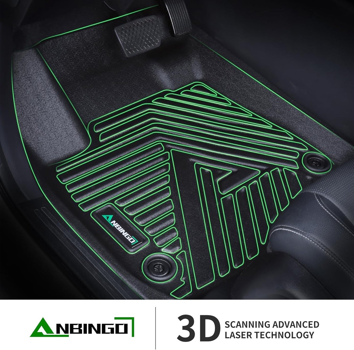 ANBINGO® Floor Mats & Cargo Liner for 2023-2026 Honda CRV (Hybrid) for CR-V Sport | Sport-L | Sport Touring, All Weather Protection TPE Automotive Floor Liners, (Cargo Tray in Highest Position)