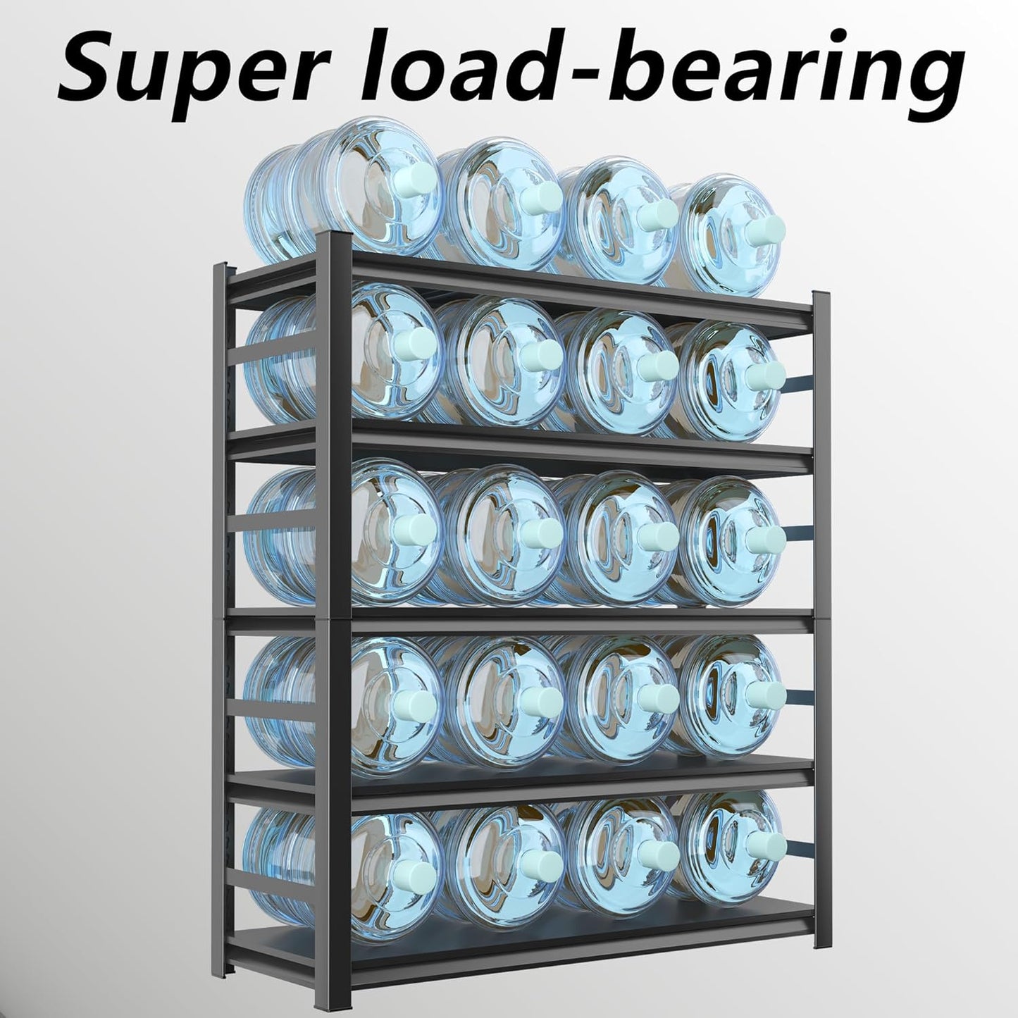 Simple Design, 500 lbs Load Capacity per Level, Free Height Adjustment Ready to Install, Basement, Garage, Warehouse Universal, Black (77.4 “H*35.4 ”W*15.7 "D)