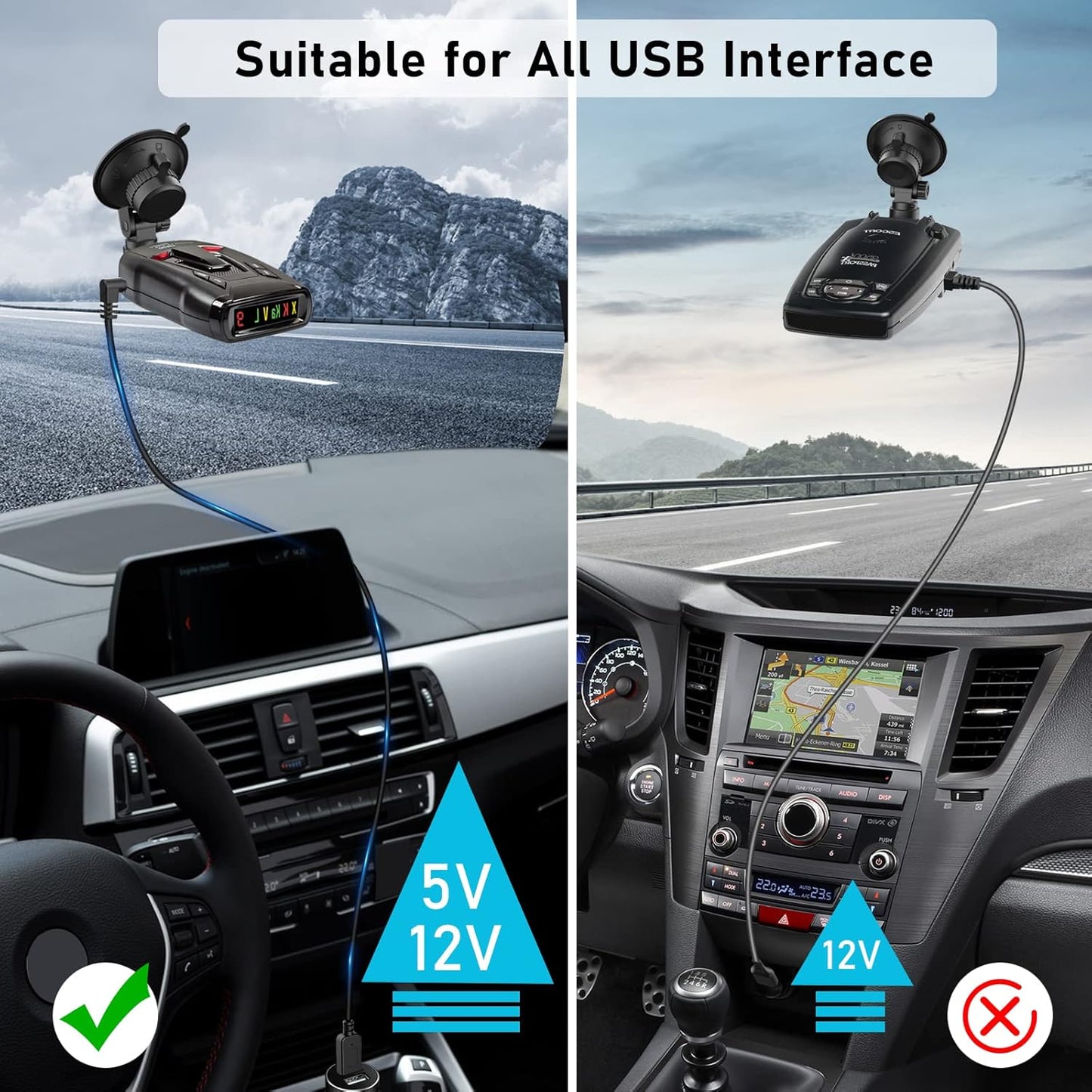 Radar Detector Cable, USB to DC3.5 Plug Cable,for Cobra Whistler Escort Valentine One Uniden Beltronics Radar Detector,Replacement Power Cable for Radar Detectors (DC3.5-9.84ft)