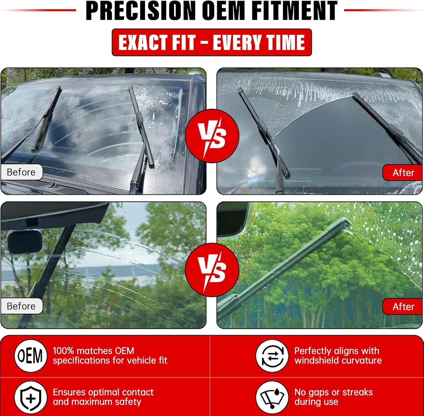 Windshield Wiper Blades Replacement for 2011-2015 Kia Sorento / 2010-2019 Kia Soul Original Factory Quality Front Rear Wipers Blade Set for My Car - 24" 20" 11" (Pack of 3)