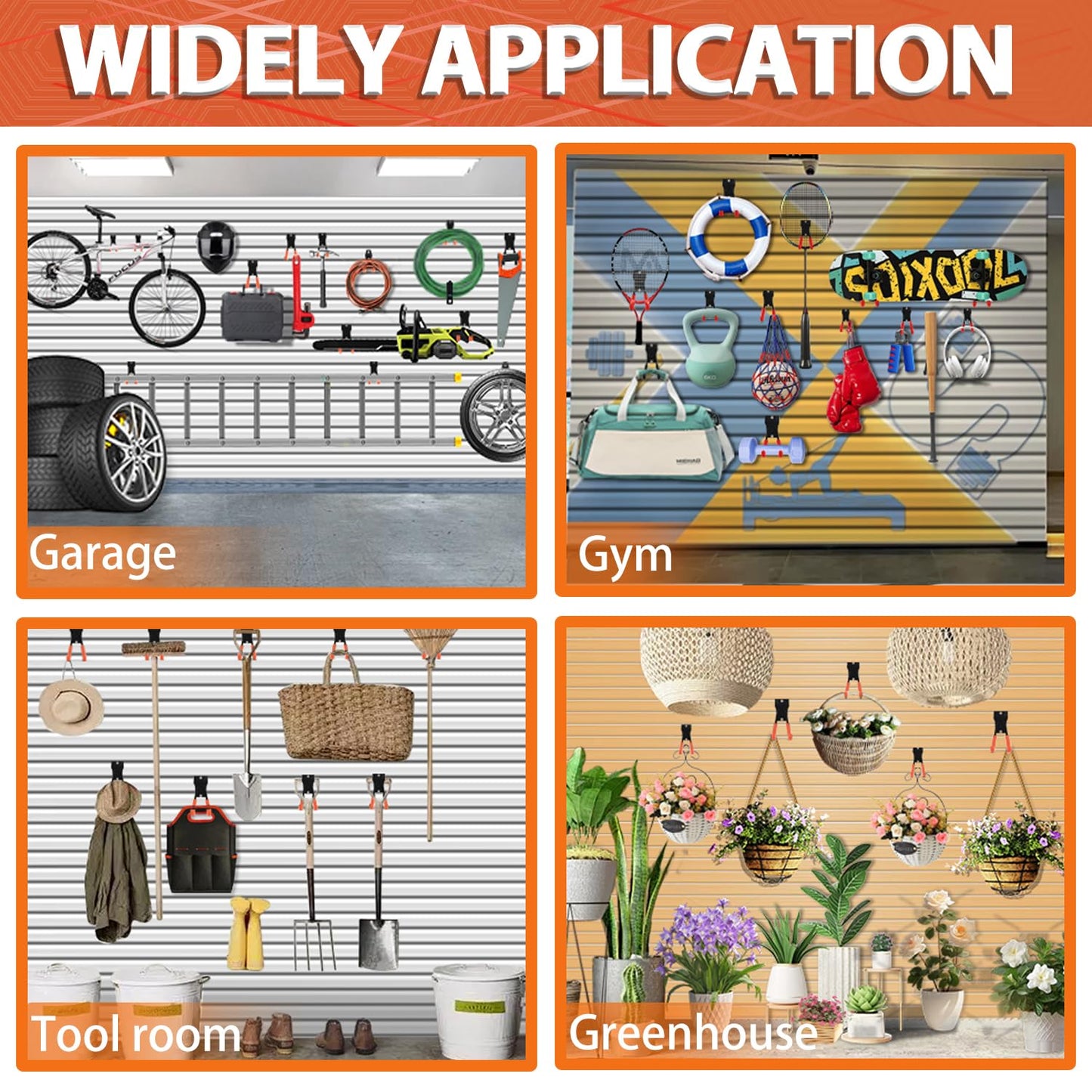 3-H Slat Wall Hooks 12 Pack 4.5 Inch, Slatwall Hooks U Shape,Slatwall Accessories Heavy Duty for Space Saving Used as Proslat Accessories(Orange)