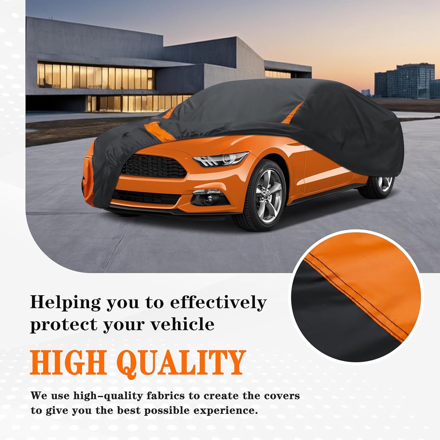 in Full Exterior Car Cover All Weather, Waterproof，UV Resistant, Dustproof, and Snowproof Fit Audi e-tron GT,BMW 3/5 Series,Dodge Challenger/Charger etc.Size C5