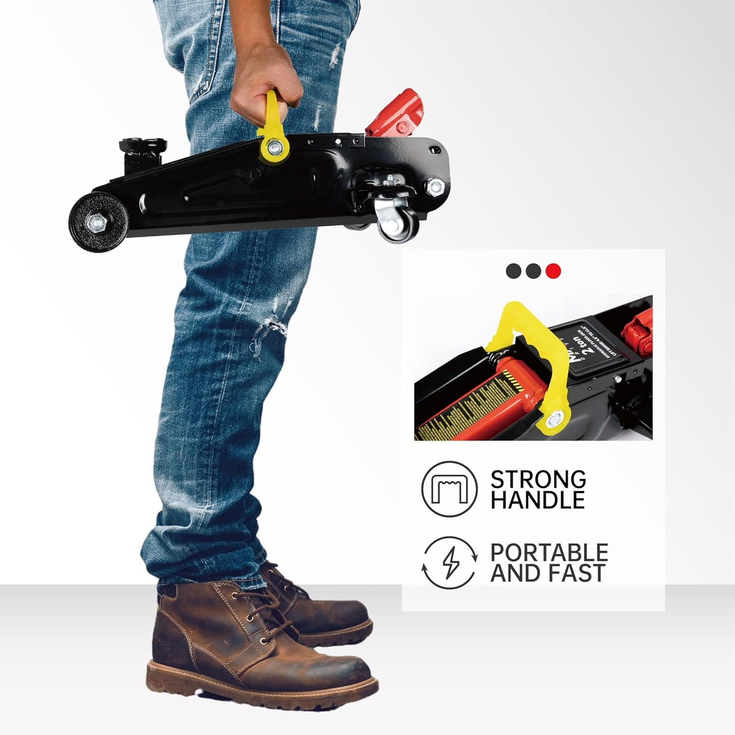 2-Ton (4000 lbs) Hydraulic Trolley Garage Service/Floor Jack with Blow Mold Carrying Storage Case for sedans and Pickup Trucks Home and Workshop Vehicle Maintenance