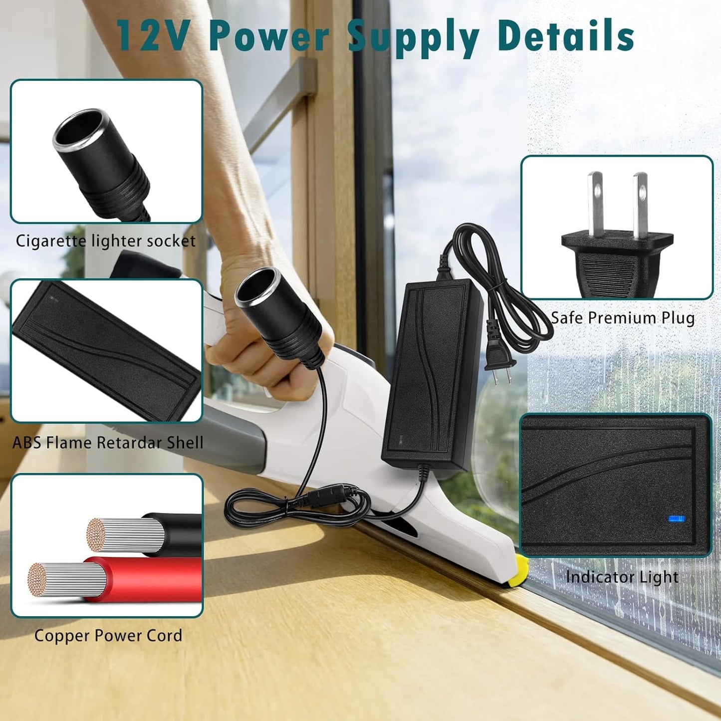 inShareplus 12V 5A 60W AC to DC Converter, 12 Volt Cigarette Lighter Adapter, AC 100-240V to DC 12V Car Lighter Adapter to Wall Outlet Adapter, 12V Power Supply for Car Devices (MP3, Fan, Dash Cam)