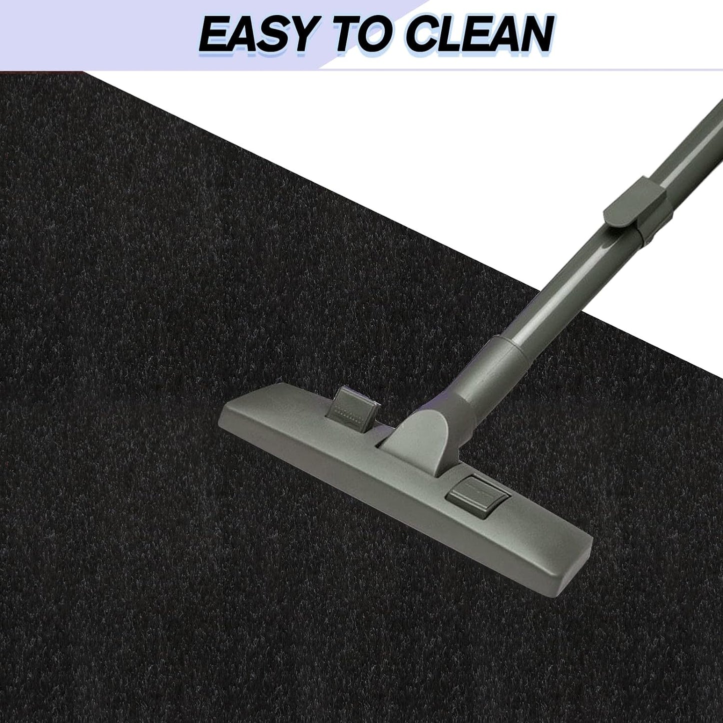 Custom Size Backed Non-Slip Area Rugs Runner, Easy Clean, Waterproof Runner Rugs for Hallway Entryway, Kitchen, Laundry, 2FT x 35FT, Black