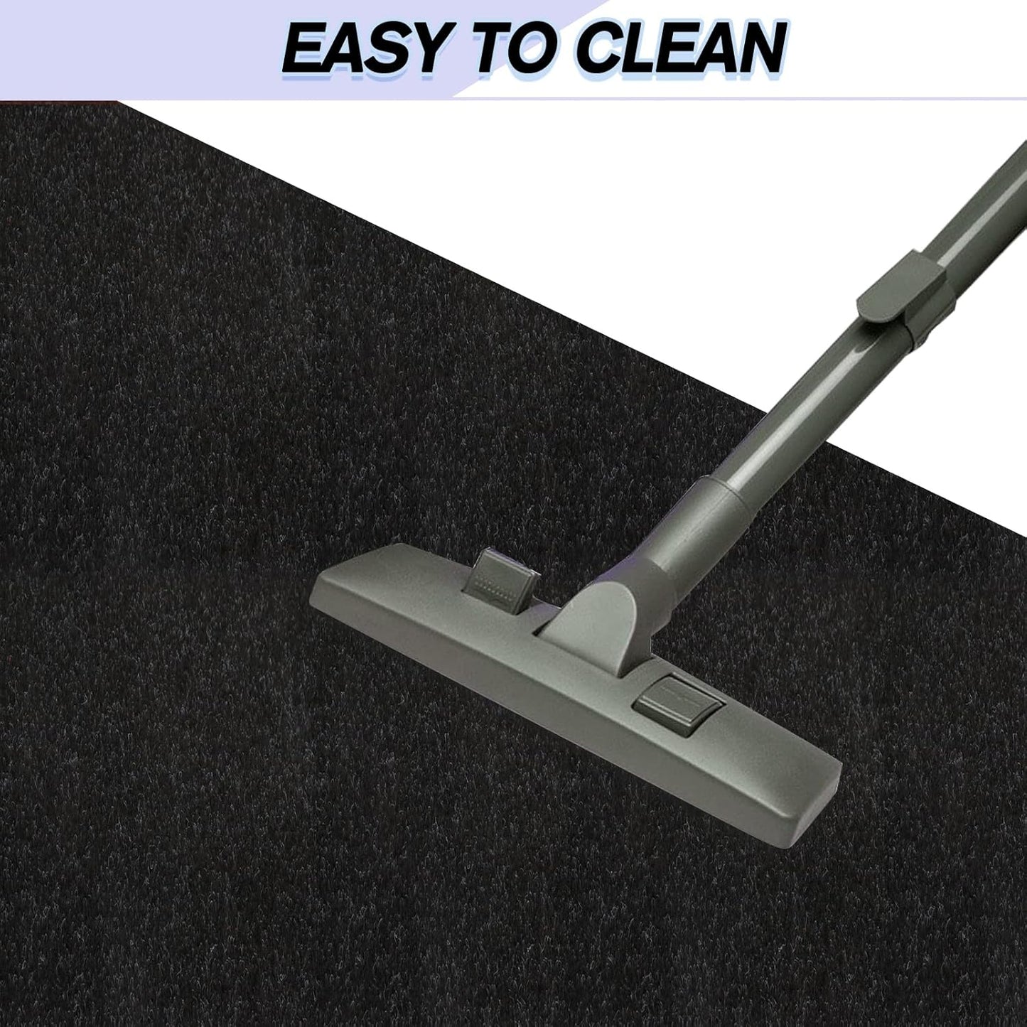 Custom Size Backed Non-Slip Area Rugs Runner, Easy Clean, Waterproof Runner Rugs for Hallway Entryway, Kitchen, Laundry, 3FT x 12FT, Black