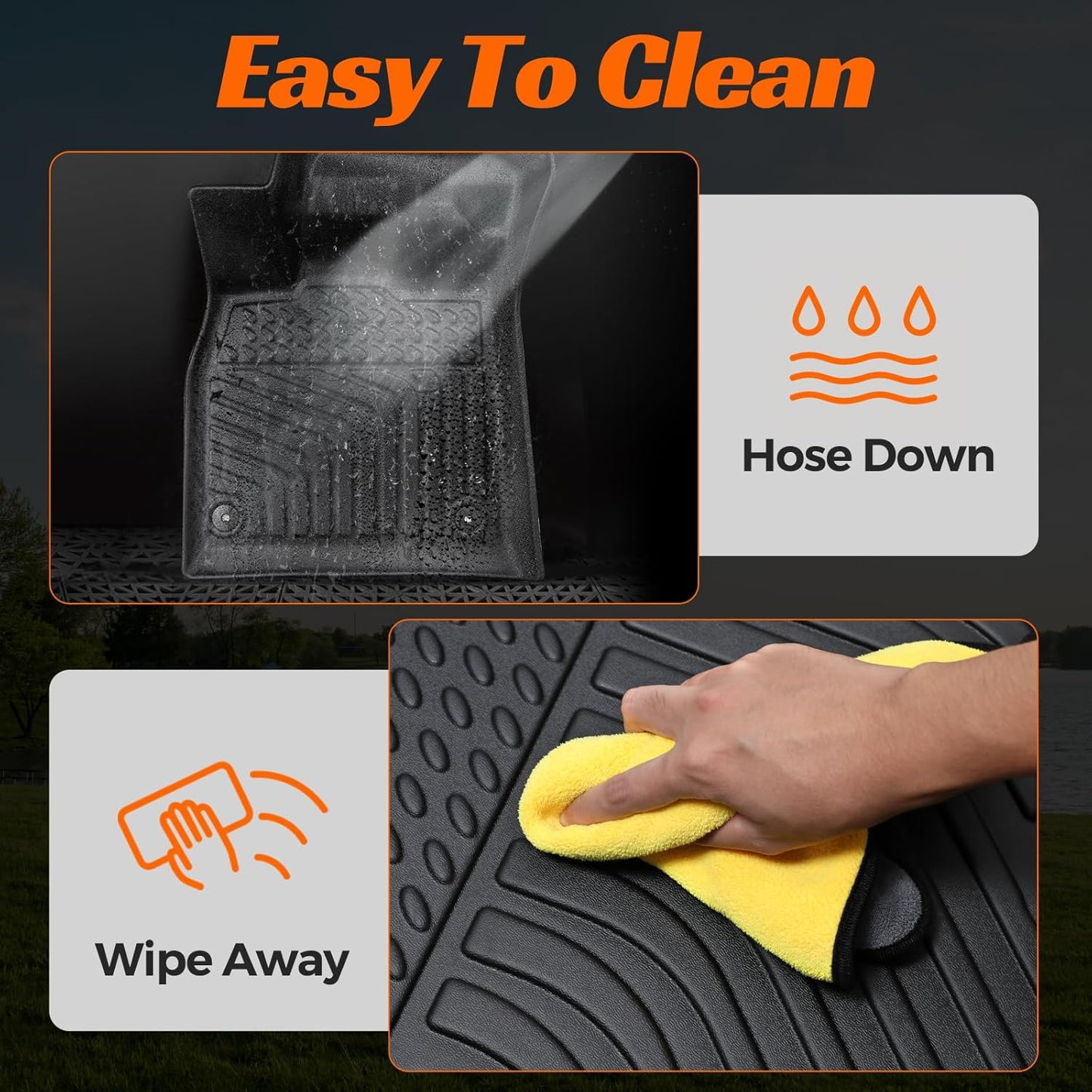 DrCarNow Floor Mats for Audi Q5/SQ5 2018-2025, All Weather Car Floor Mats for Audi SQ5 & Q5 Accessories Cargo Liner Trunk Liner Custom Fit TPE 4-Piece Black 2025 2024 2023 2022 2021 2020 2019 2018