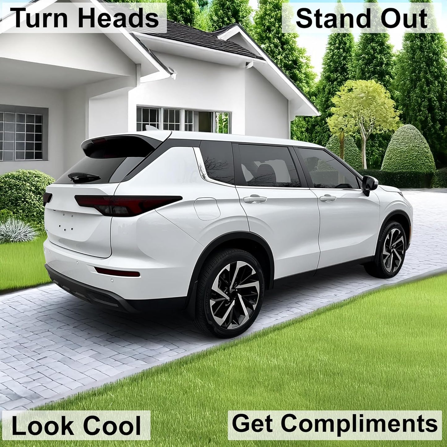 BOGAR TECH DESIGNS Rear Taillight Tail Light Tint Kit PPF Compatible with Mitsubishi Outlander 2022-2025, Dark Smoke