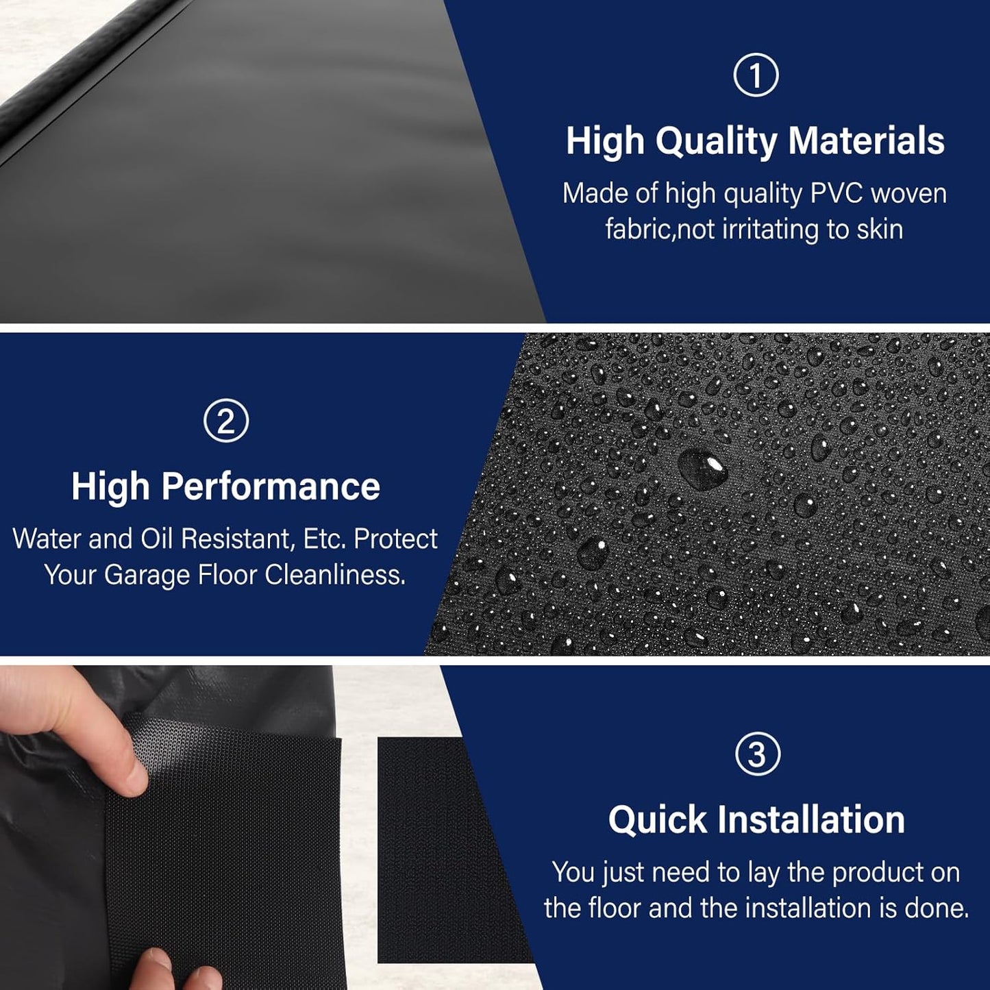 Garage Car Mat, Non-Slip Garage Floor Mat, Heavy Duty Waterproof Containment Mat for Snow Ice Water and Mud (8'6" x 20')