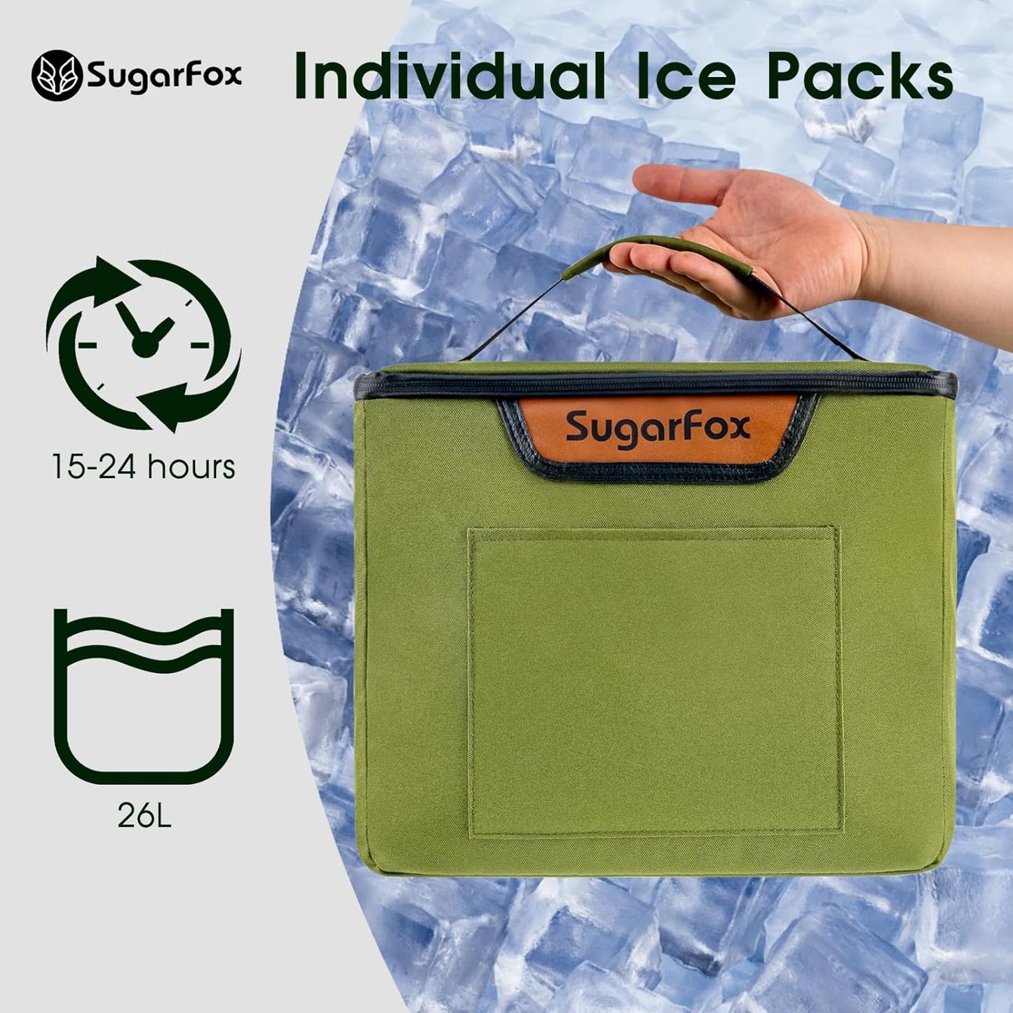 Trunk Organizer, Heavy-Duty Storage for Car & SUV, Foldable Waterproof Car Organizer with Cooler, Collapsible Multi-Compartment Storage, 95L, Green-M003