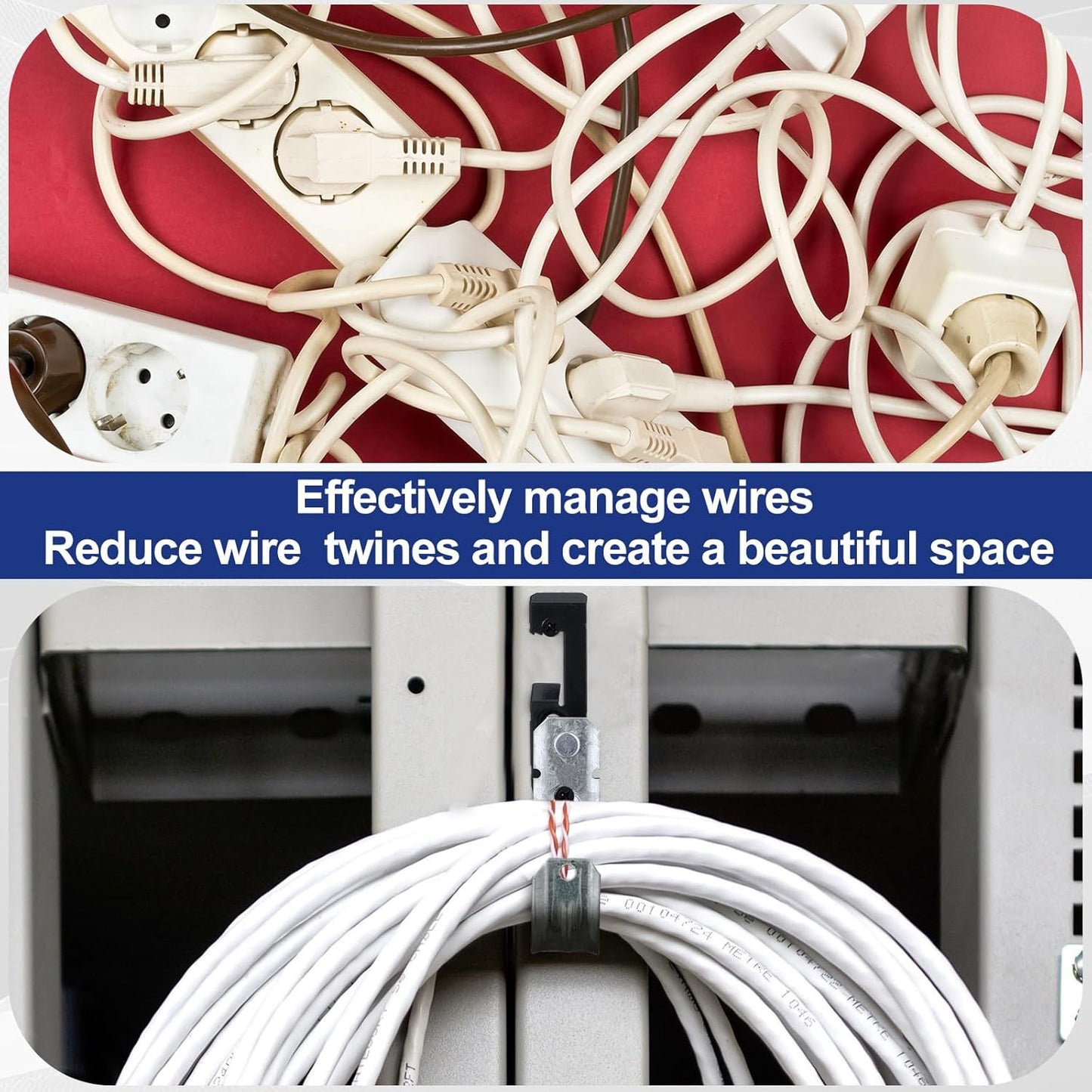 Gisafai 200 Pcs Cable Support J-Hook, 3/4 Inch Metal Garage Hooks for Hanging, Heavy Duty Network for Cable and Wire Management Wall Attaching J Utility, G60 Galvanized Steel, Silver