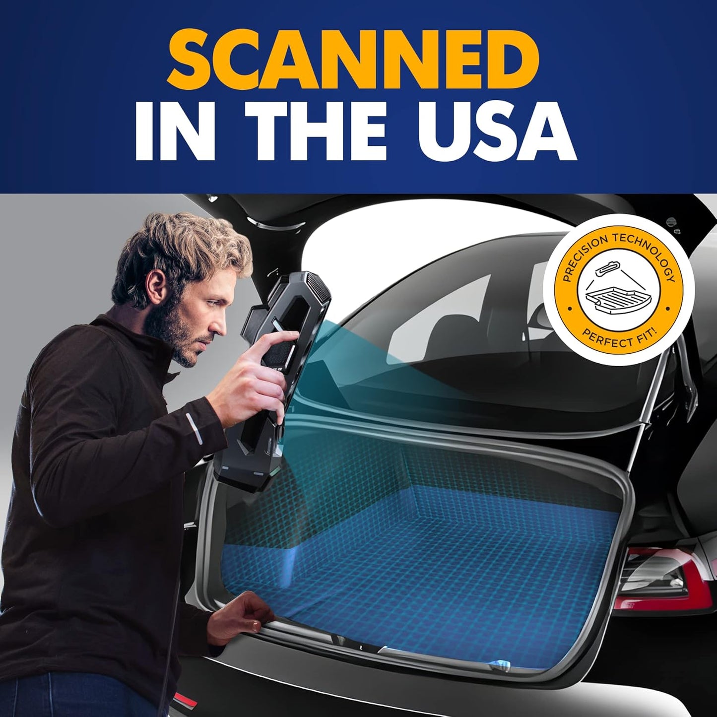 Premium Cargo Liner for Teslа Model 3 AWD Long Range RWD 2017-2019 - 100% Protection - Custom Fit Car Trunk Mat - Easy-to-Wash & All-Season Black Cargo Mat - 3D Shaped Laser Measured Trunk Liners