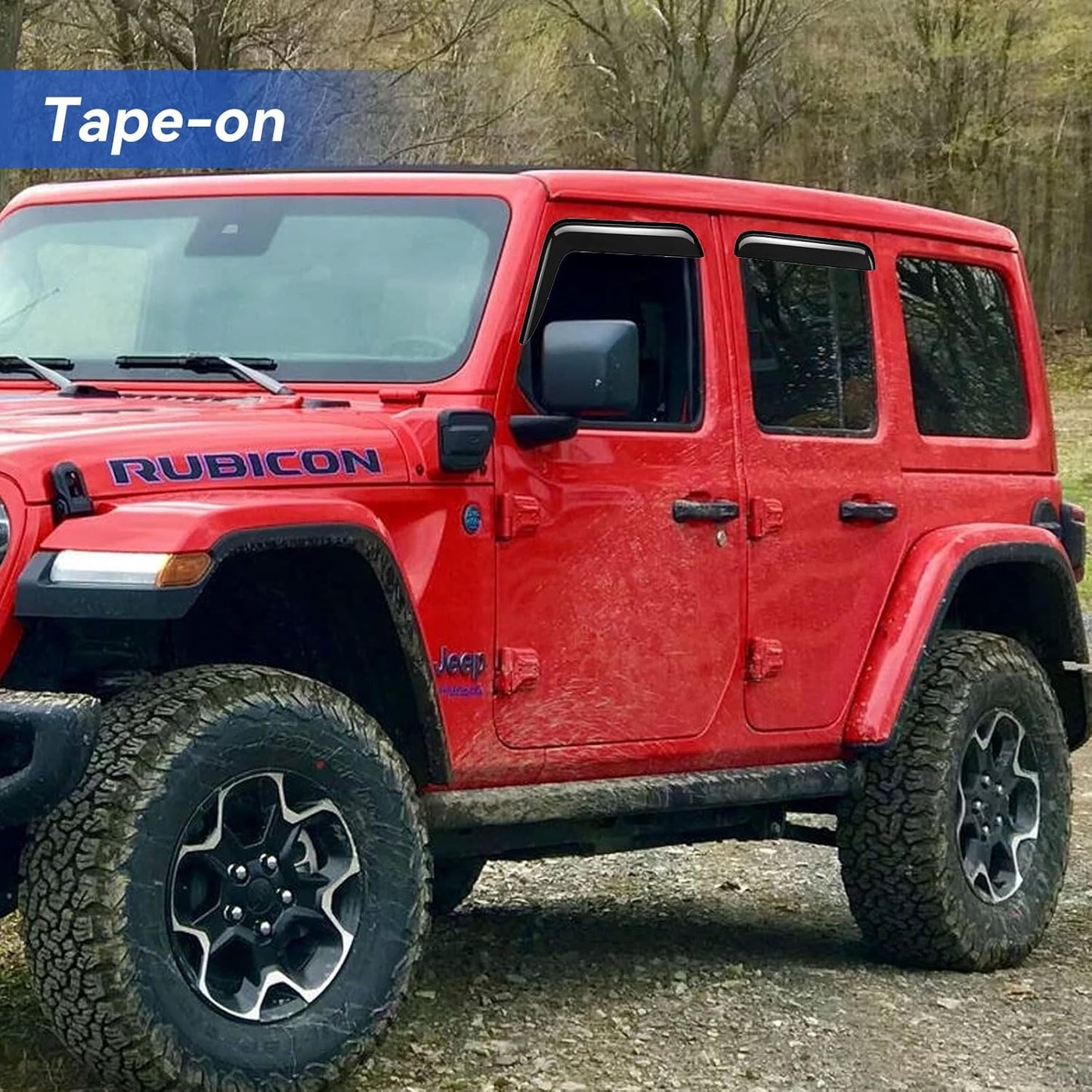 Window Visors Rain Guards for 2018-2025 Jeep Wrangler JL, Out-Channel Window Vent Wind Deflectors Visors Shades for 2020-2025 Jeep Gladiator