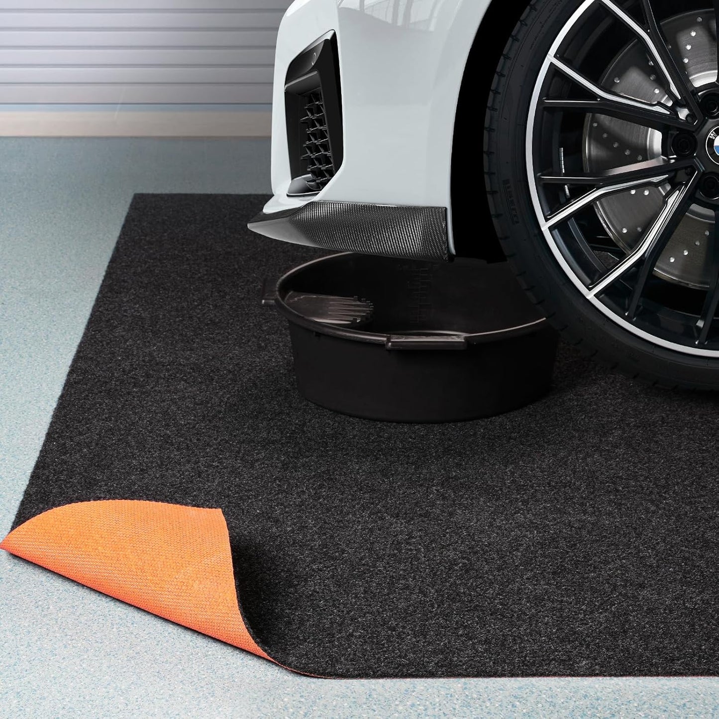 Heavy Duty Oil Spill Mat, Garage Floor Mat for Under Car, 64" X 32", Waterproof, 1/4" Rubber Backing Protects Floor, Reusable, Absorbs All Types of Spills, Oil Absorbent Pads(2-Pack)