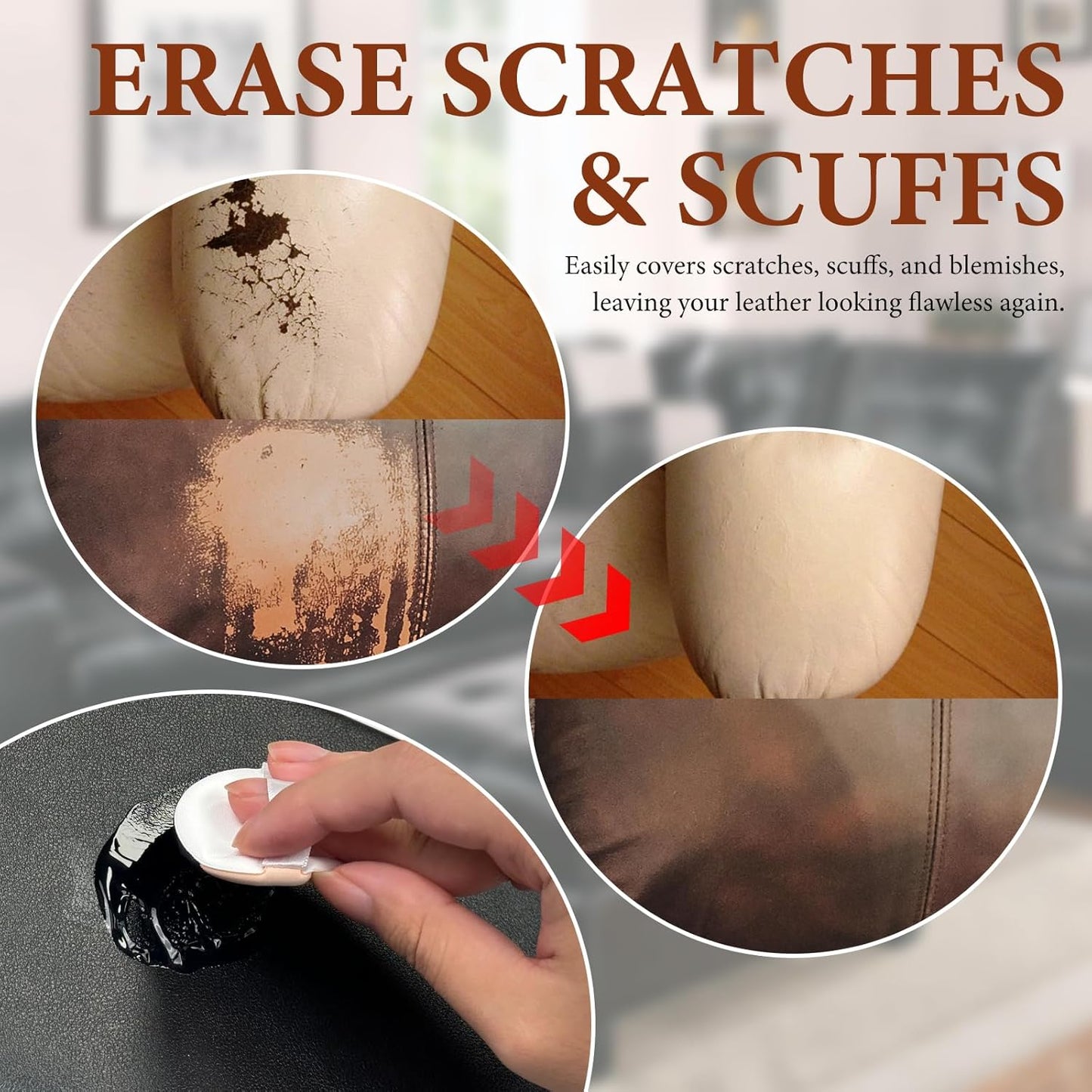 Leather Recoloring Balm Leather Color Restorer Scratch Repair Leather Paint for Furniture Couches Car Seats Shoes Bags Leather Dye and Scratched Leather with Leather Conditioner - White