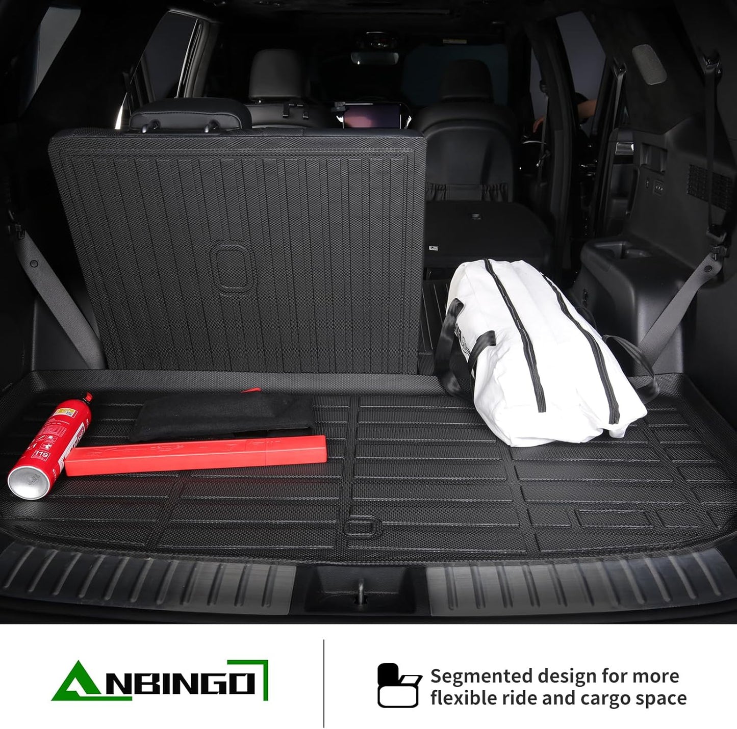 ANBINGO® Floor Mats & Seatback Cargo Liner for 2025 CX-50 Hybrid | All Weather TPE CX50 Floor Liners | 1st & 2nd Row Custom Mats Full Set | (Velcro Tape Fixed Backseat) CX50 Accessories - Black