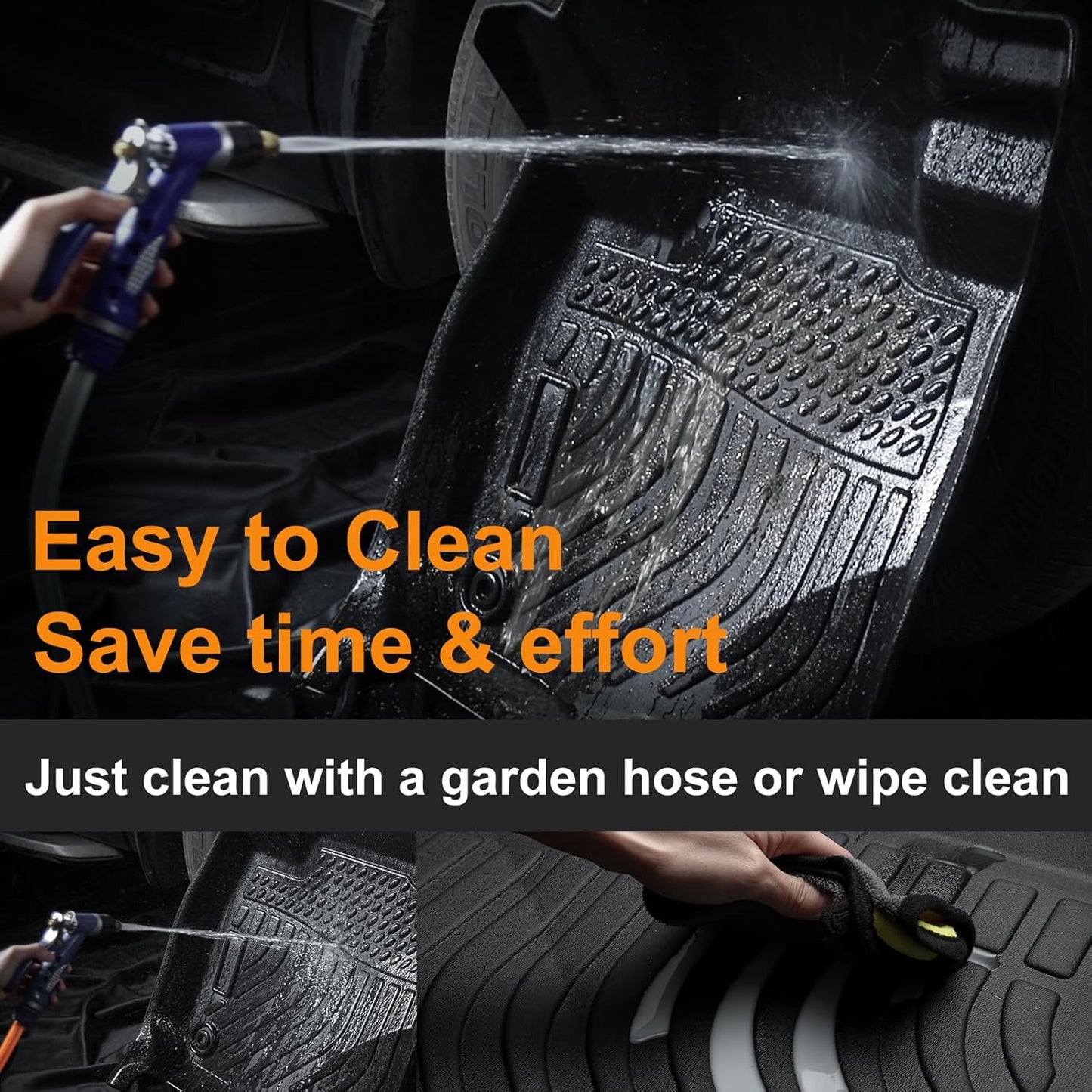 Binmotor-Floor Mats & Cargo Liner Set for Buick Envision 2021-2025, 2 Rows with Cargo Mat TPE Rubber Liners for Buick Envision Accessories Mats Trunk Mat-Black