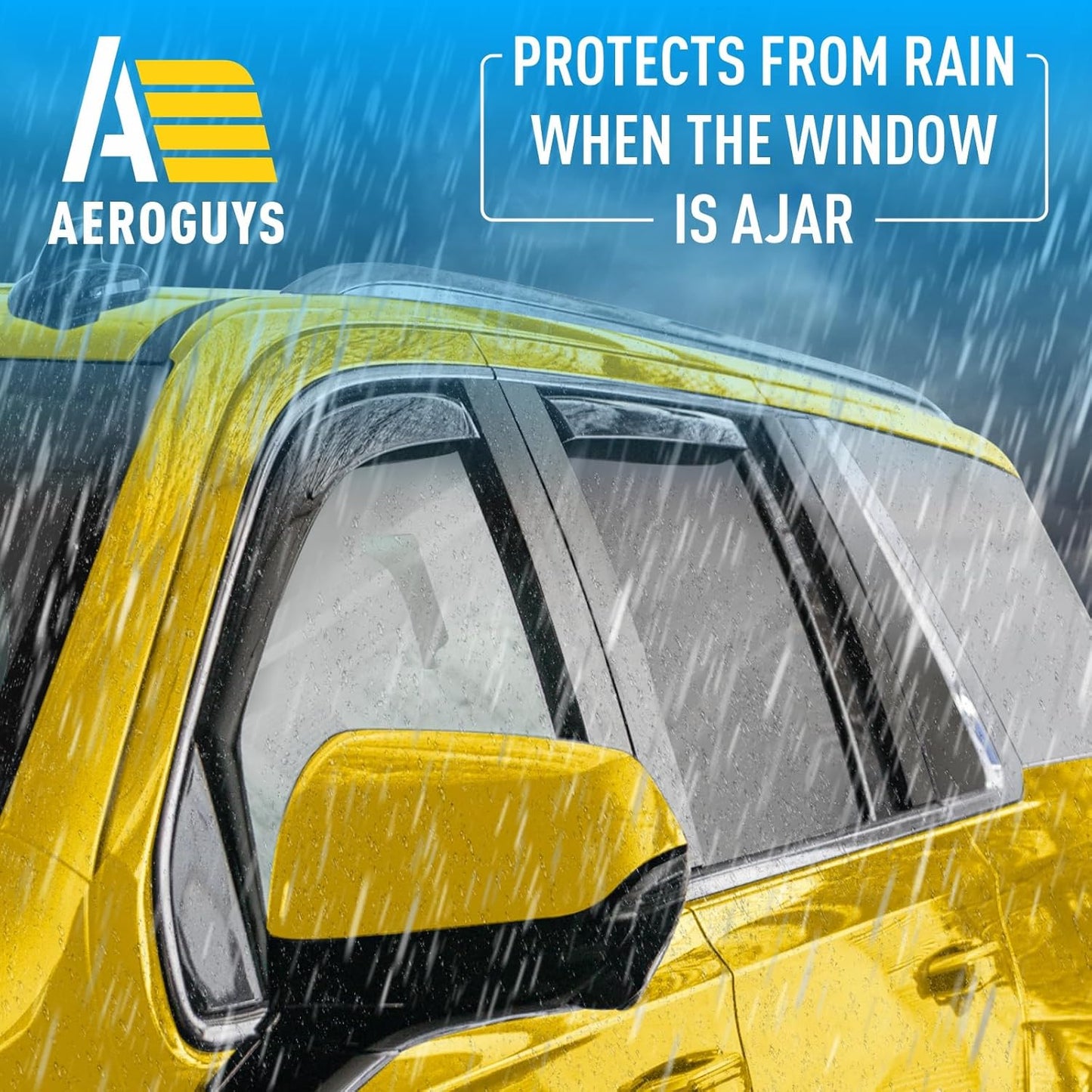 Extra Durable Window Deflectors in-Channel Window Visors Rain Guards Fit for Cadillac Escalade ESV 2021-2025, Sun Visors, Wind Vent for Shades, Exterior Car Accessories - 4 pcs. AG0889