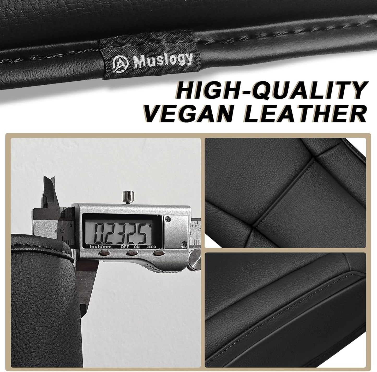 Muslogy Center Console Armrest Cover Compatible with Subaru Forester 2019-2024 Comfort Armrest Pad Arm Rest Cushion Vegan Leather Protector Regular Thick