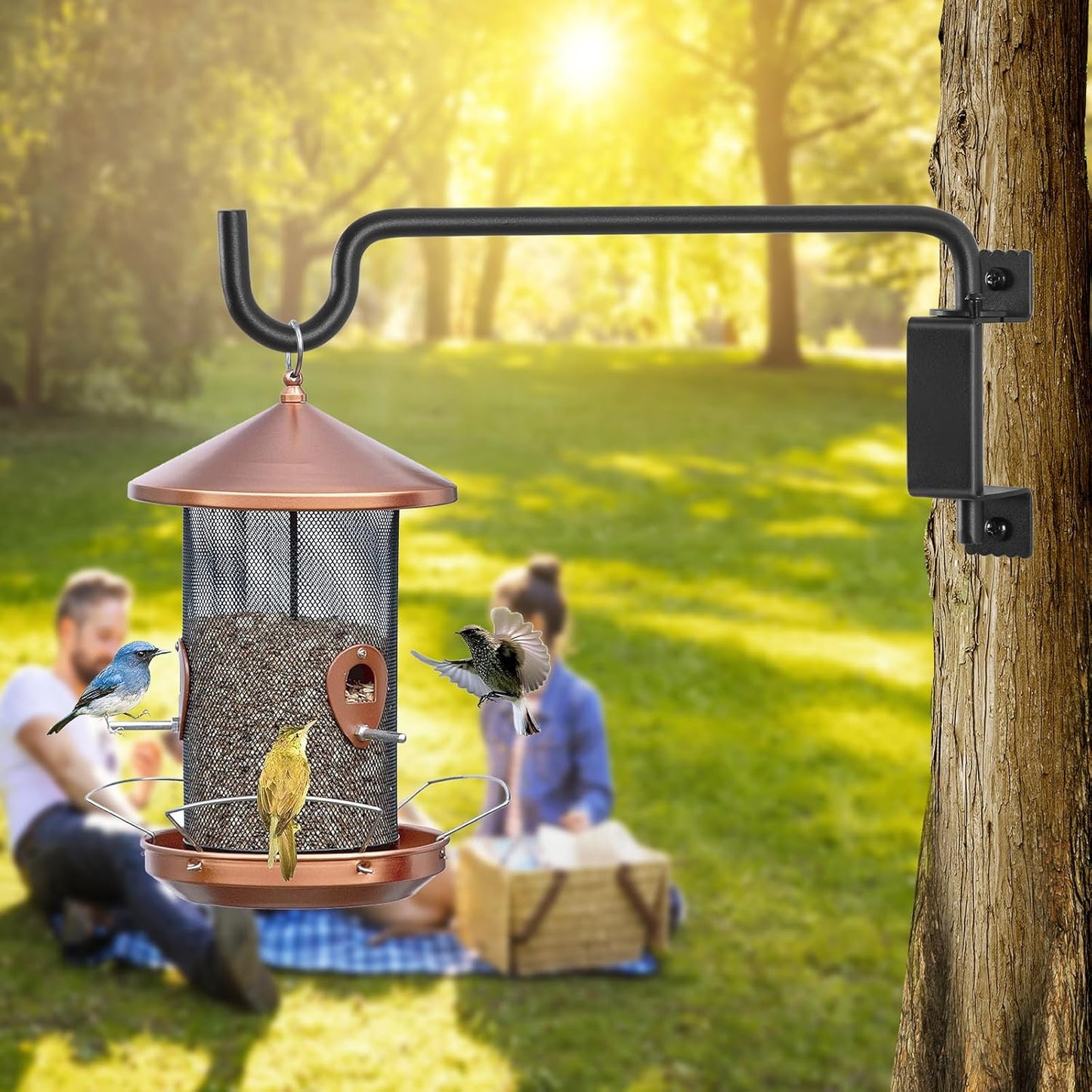 12" 360° Swivel Plant Hanger - Heavy Duty Solid Steel Wall Hook, 12-Directional Adjustable for Bird Feeders, Outdoor/Indoor Plants, Garden & Patio (2-Pack)