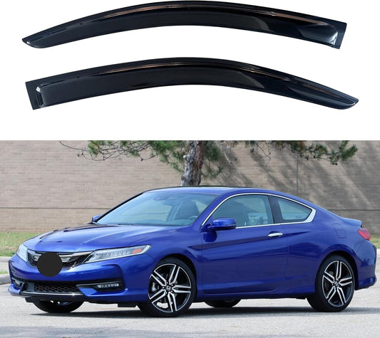 KPY Window Visor Compatible with Honda Accord Coupe 2013-2017, 2PC Rain Guard Side Window Vent Deflectors Tape-On Style, 2013 2014 2015 2016 2017