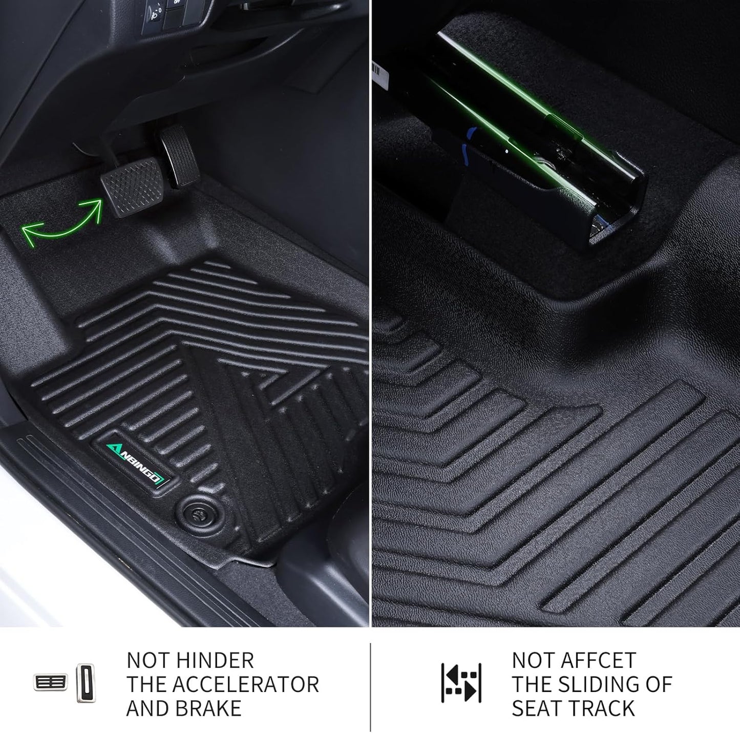 ANBINGO® Floor Mats & Cargo Liner for Kia Forte 2019-2024丨Custom for Forte S | EX | FE | LX | LXS | GT | GT-Line, 3D All Weather Car Floor Liners for Forte, Full Set