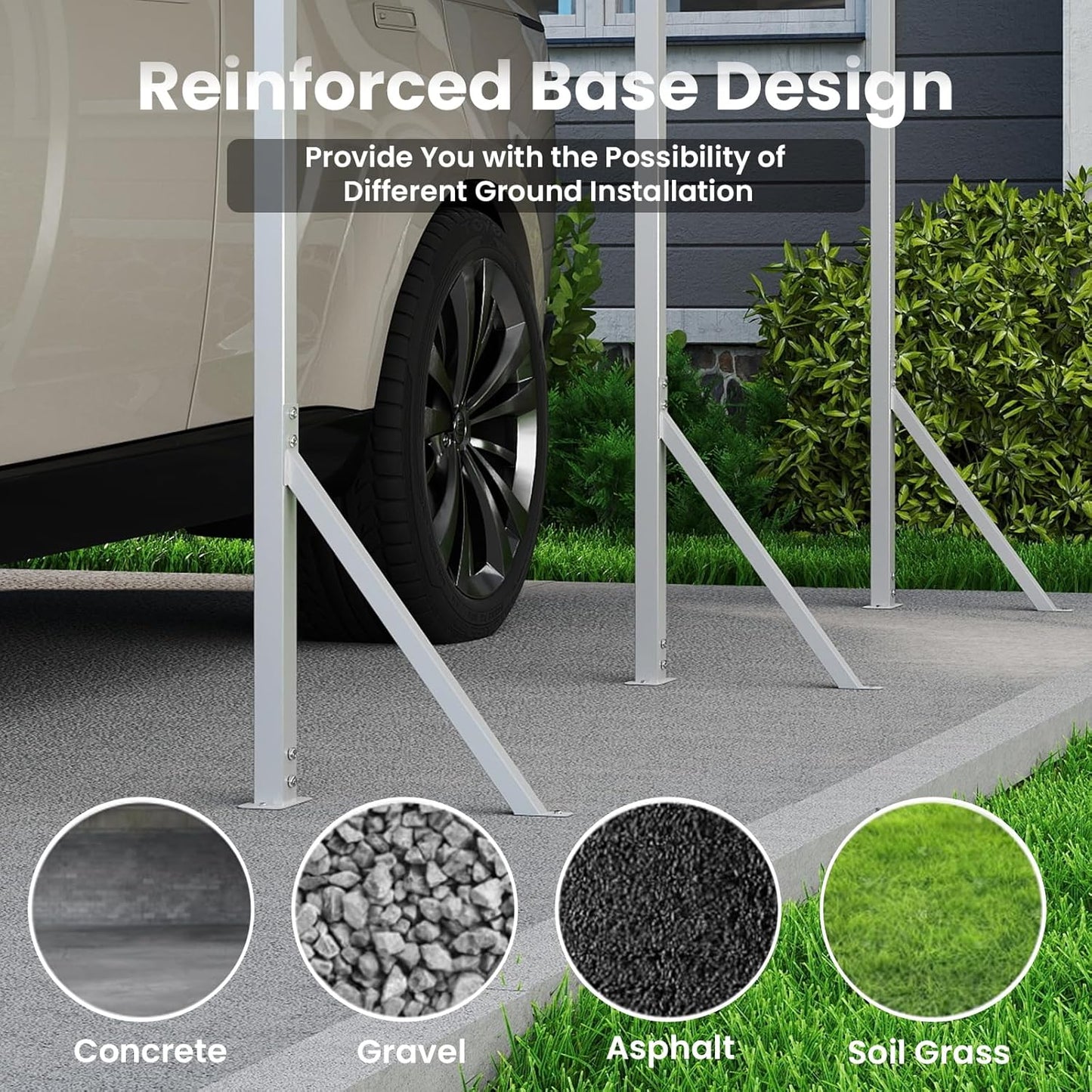 Heavy Duty Metal Carport – Sturdy Structure, All-Weather Protection, Easy Assembly for Cars, Trucks, Boats, Tractors, and Outdoor Storage (Gray, 20X20 FT)