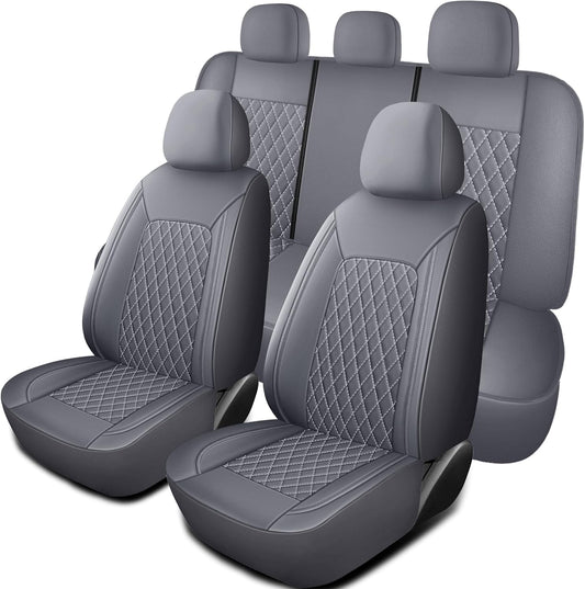 Seat Covers for Car,Breathable and Waterproof Car Seat Covers,Premium Automotive Airbag Compatible Universal Fit for Cars Sedans SUVs Vans and Trucks(Full Seat,Grey,N1)