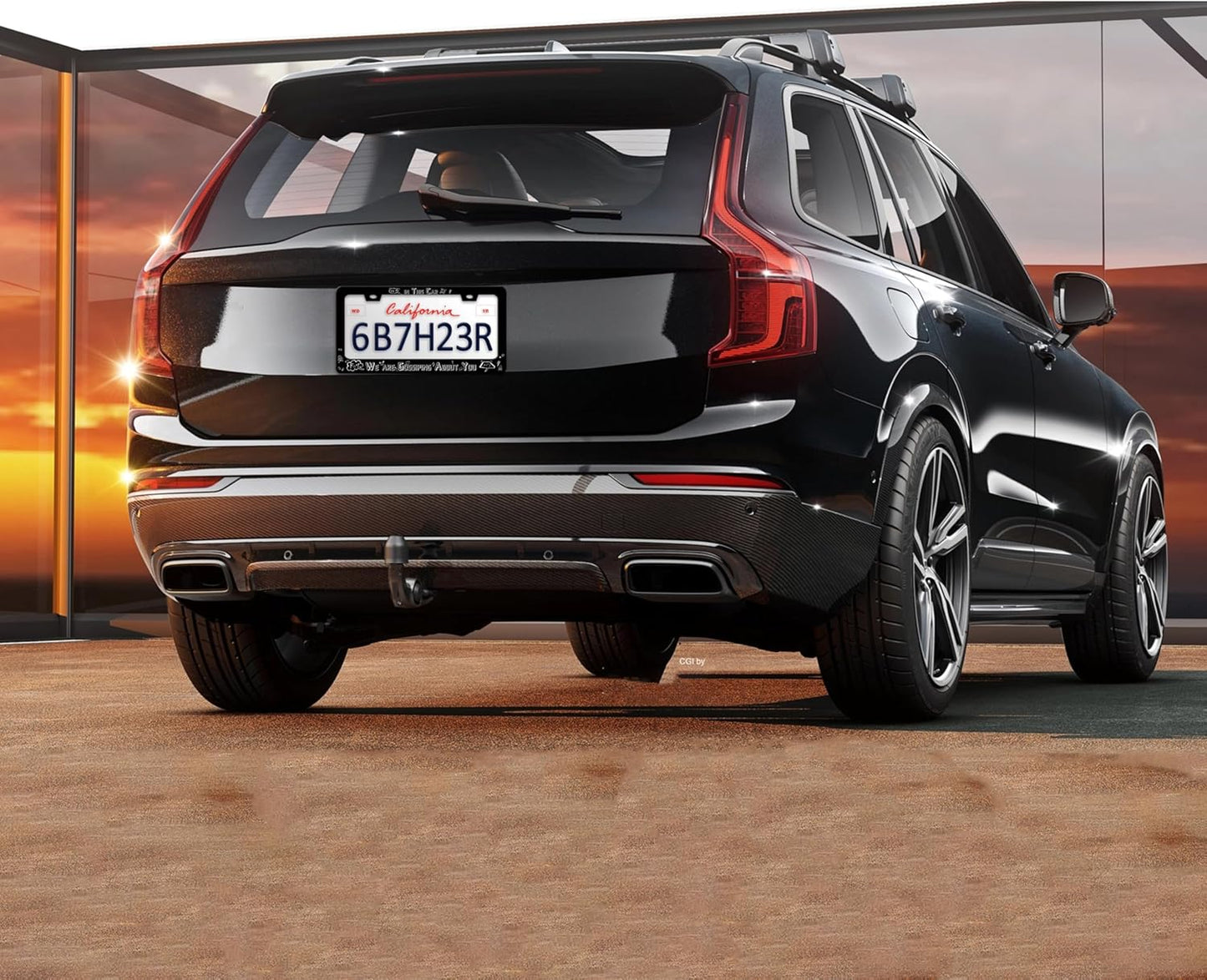 in This Car We are Gossiping About You License Plate Frame Funny Text License Plate Holders Stainless Steel Auto Accessory Bracket 2 Hole with Screws Universal Us Car License Plate Frames 6x12 Inch