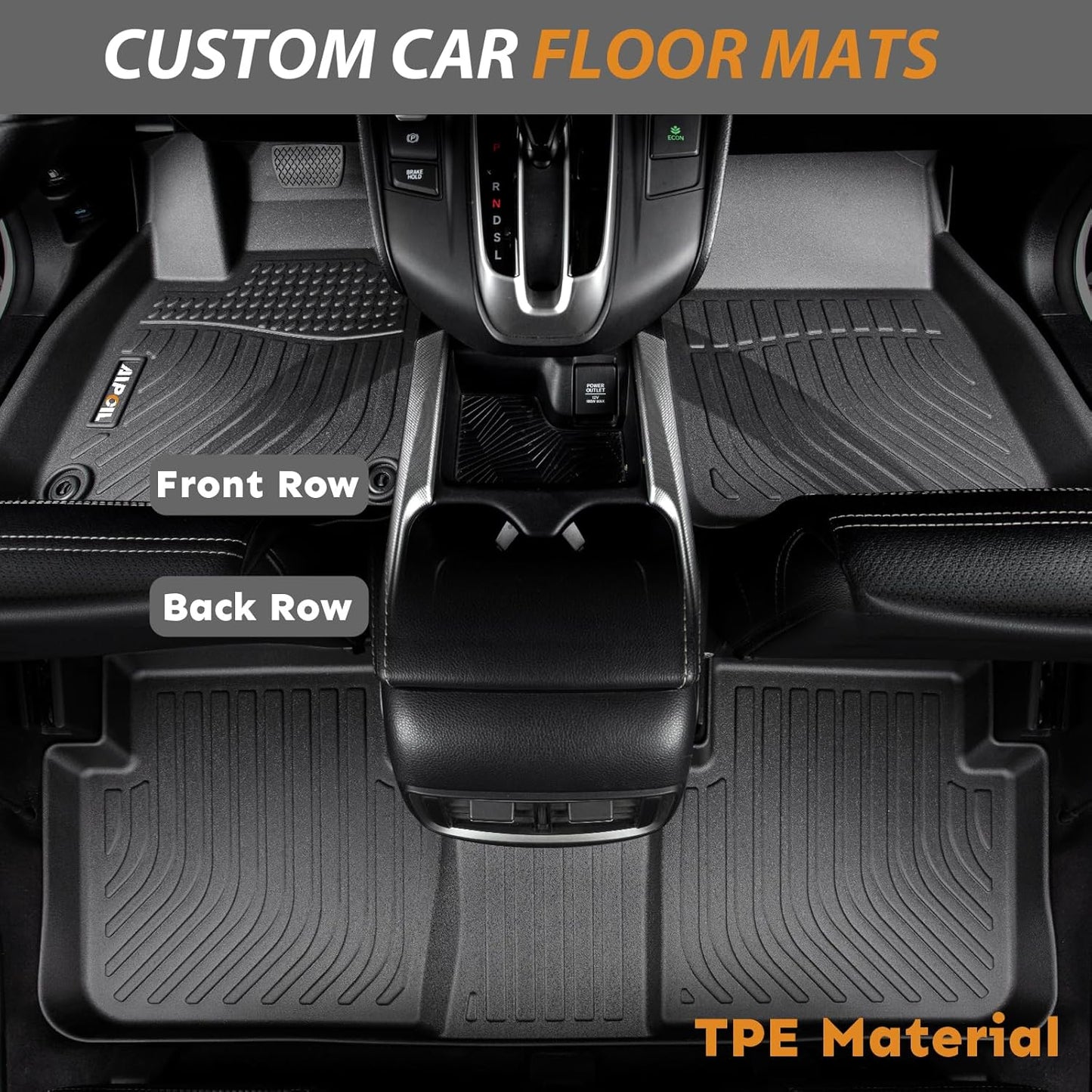 AIPOIL® Floor Mats & Cargo Liner Set for 2017-2024 MINI Countryman F60 (Not for Manual Transmission) All Weather Protection TPE Anti-Slip Automotive Full Set Custom Car Mats Accessories - Black