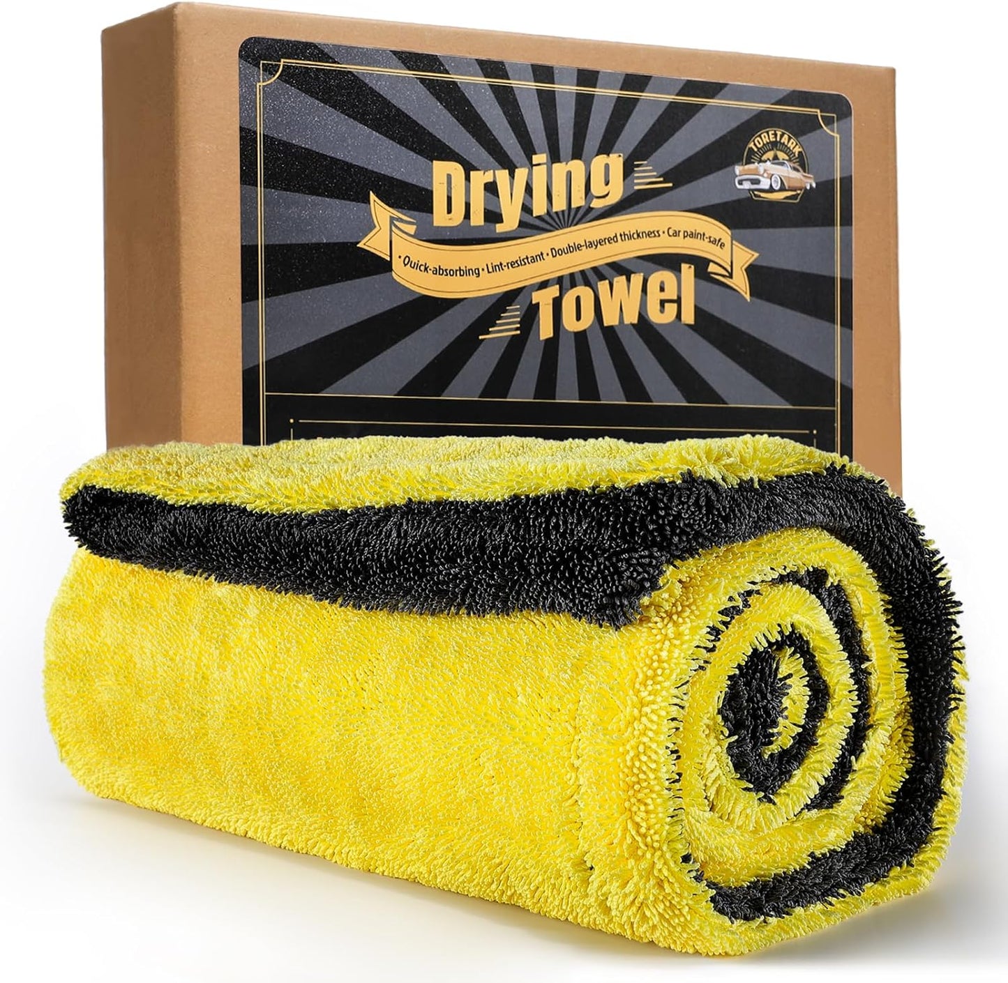 Car Drying Towel,Extra Large 36"x24" Microfiber Towel for Cars XL,Quick-Dry, Streak-Free,No Water Spots,Car Cleaning & Detailing Supplies,Double-Sided High Absorbency Edgeless Design