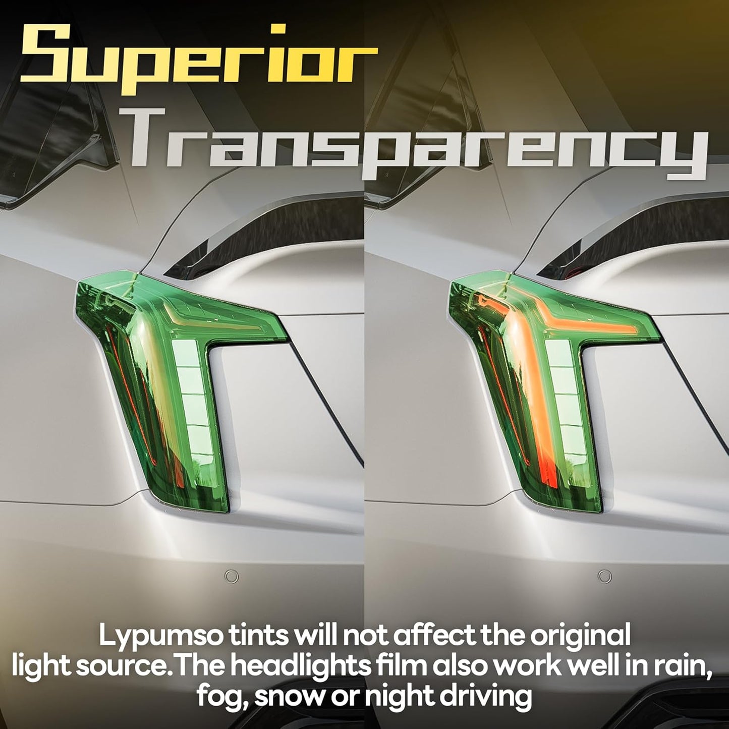 Lypumso 16 x 60 Inches Headlight Taillight Car Tint Vinyl Film, Self Adhesive Fog Lights Sticker Sheet Roll for Car Lights Cover Protection (Green)