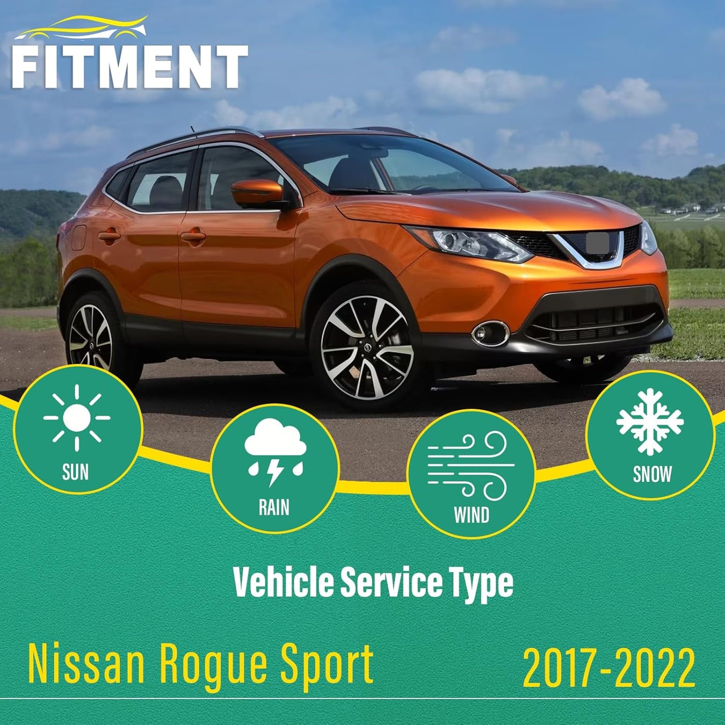 28" 18" 12" Windshield Wiper Blades Replacement for Nissan Rogue Sport 2017 2018 2019 2020 2021 2022 Premium All Weather Front Rear Wipers Set - OEM Quality (Pack of 3)