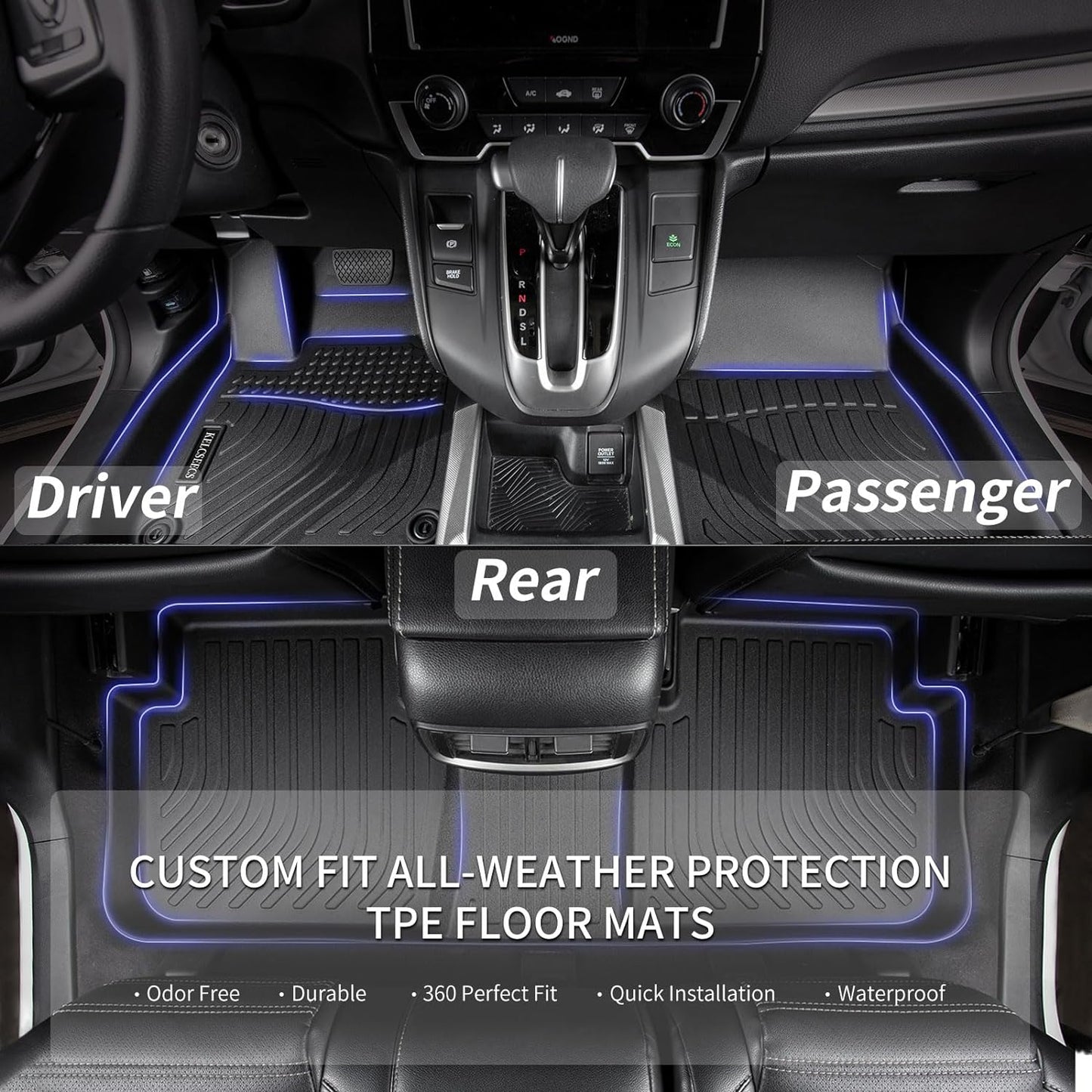 KELCSEECS® Floor Mats & Cargo Liner Custom for Nissan Pathfinder 2013-2020 7 Seat Waterproof Mats All Weather Mats Guard Automotive Liners Front& Rear& 3rd Row Full Set Pathfinder Accessories Black