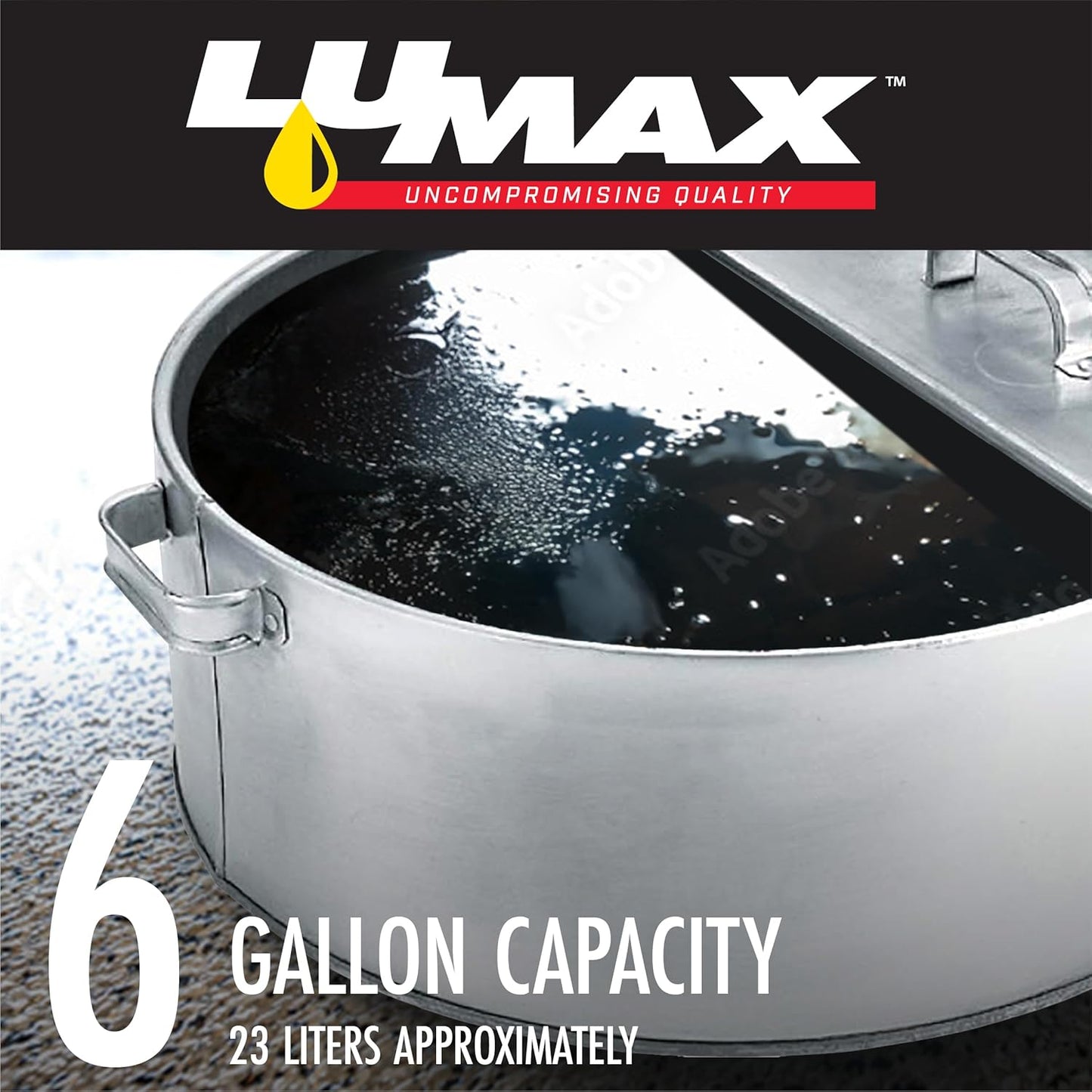 LUMAX LX-1710 Silver 6 Gallon (23 L) Galvanized Drain Pan, Heavy Duty Construction for Rugged Use, Zinc Galvanized for Corrosion-Resistant