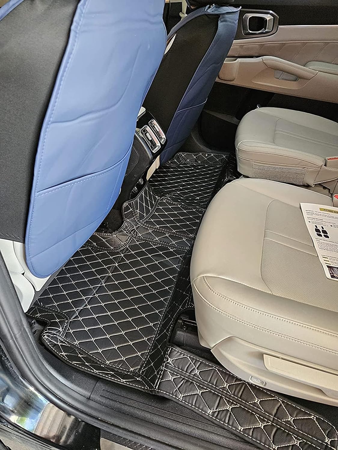 Custom Car Floor Mat Compatible with BMW Mercedes-Benz Toyota Cadillac Lexus Honda Infiniti Nissan Hyundai Kia Audi All Models Cars Sedans SUVs Automotive Mats (Black Stripe)