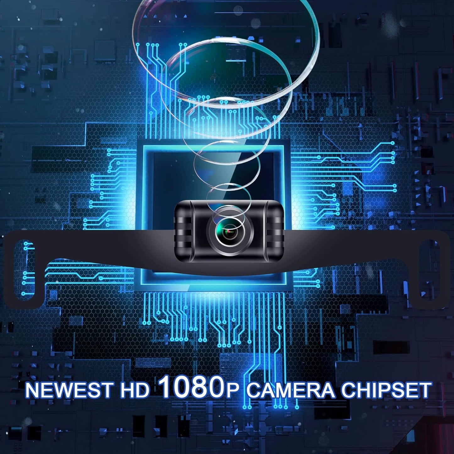 YIMU Backup Camera System with License Plate Backup Reverse Camera, Easy Installation, Plug & Play, DIY Guide Lines, 150° Wide Angle, Night Vision, IP69K Waterproof, Optional Dual Bracket K4302