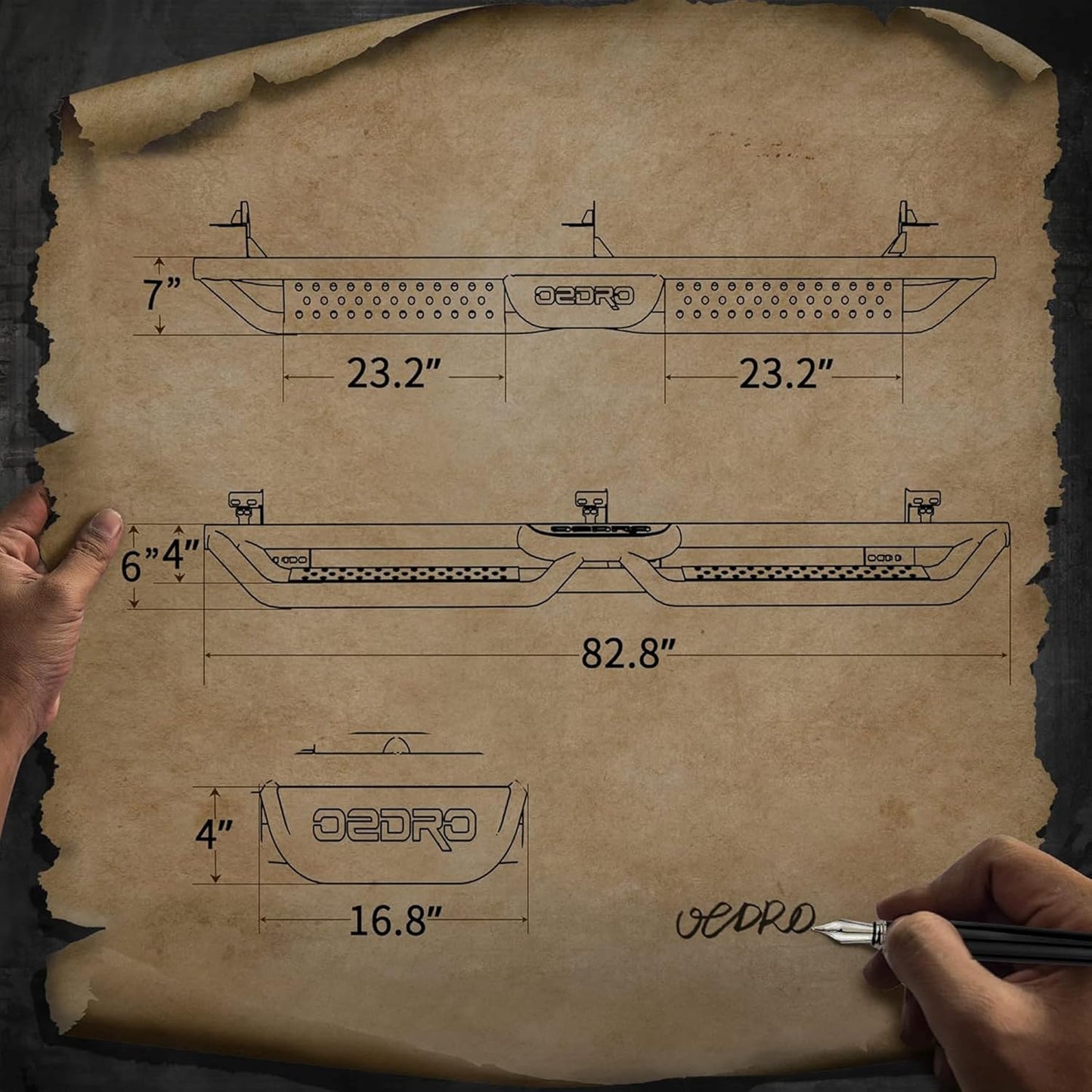 OEDRO Running Boards Compatible with 2019-2025 Chevy Silverado/GMC Sierra 1500, 2020-2025 2500HD 3500HD Crew Cab(Excl. 2019 1500 LD/Limited), Bolt-on Side Steps Steel Nerf Bars