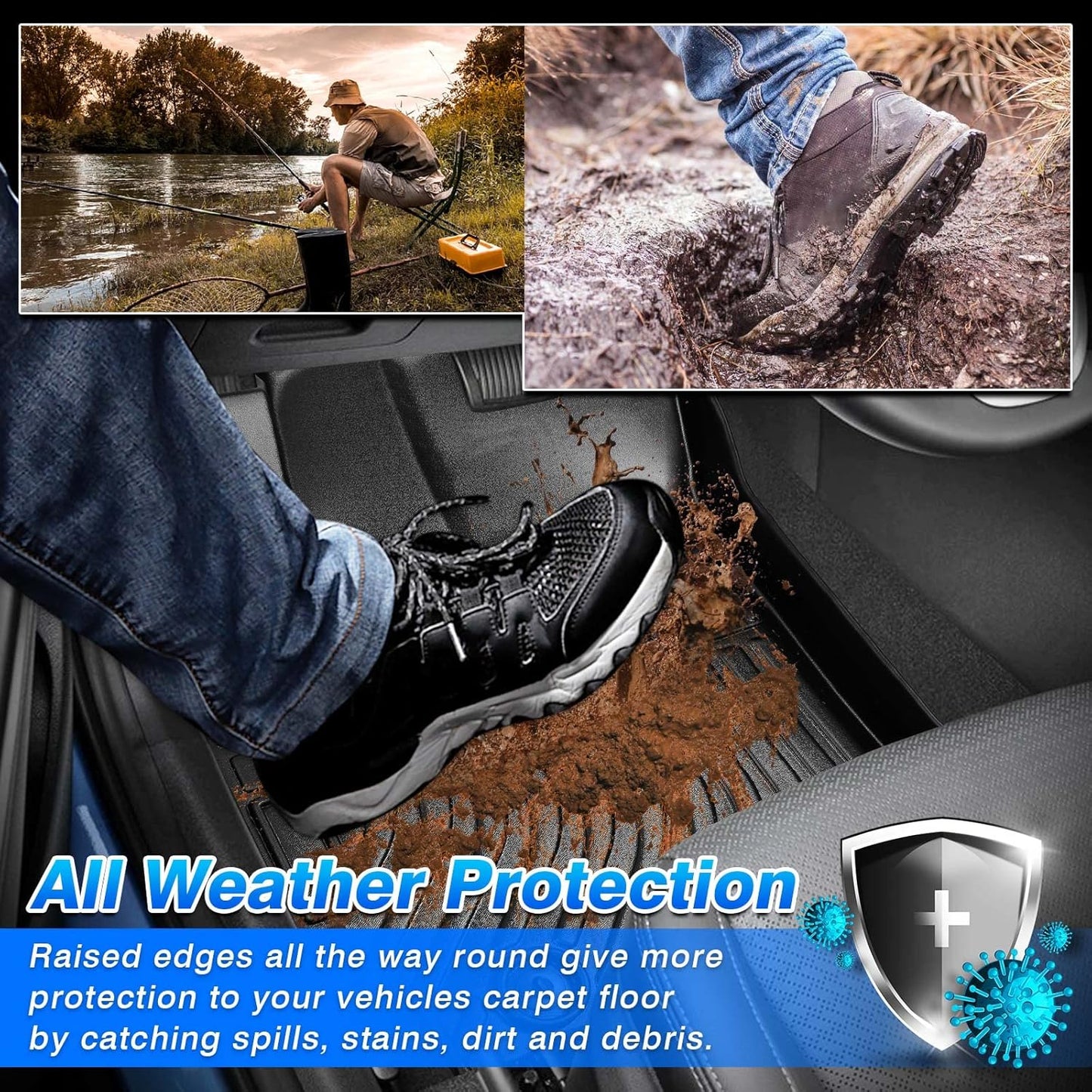 Cartist Custom Fit Floor Mats Ford Mustang Mach-E 2021 2022 2023 2024 2025 2026 (NOT for Ford Mustang), All Weather Floor Mats for Mustang Mach-E Accessories